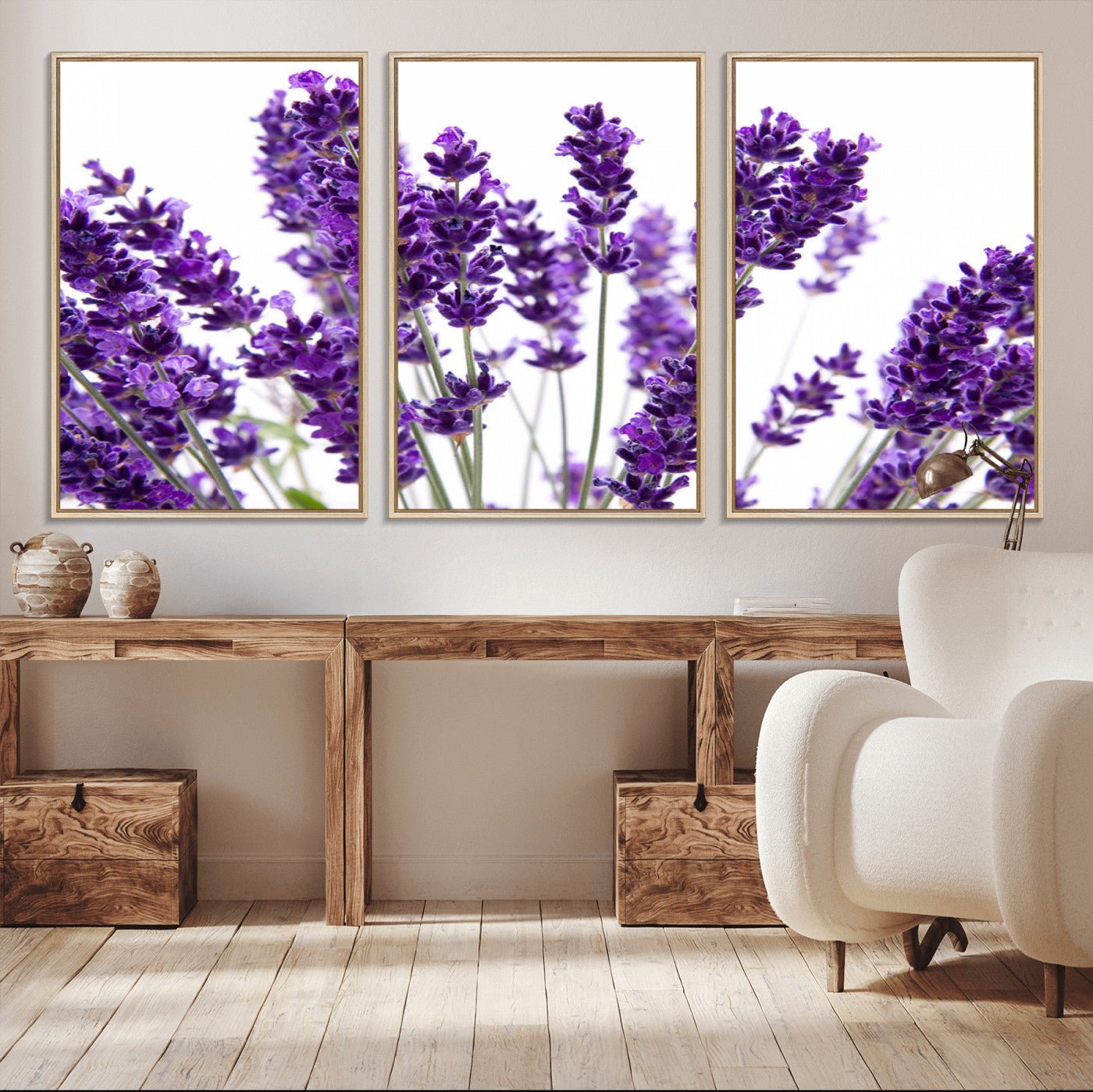 -Lavender Flower Wall Art Canvas Print