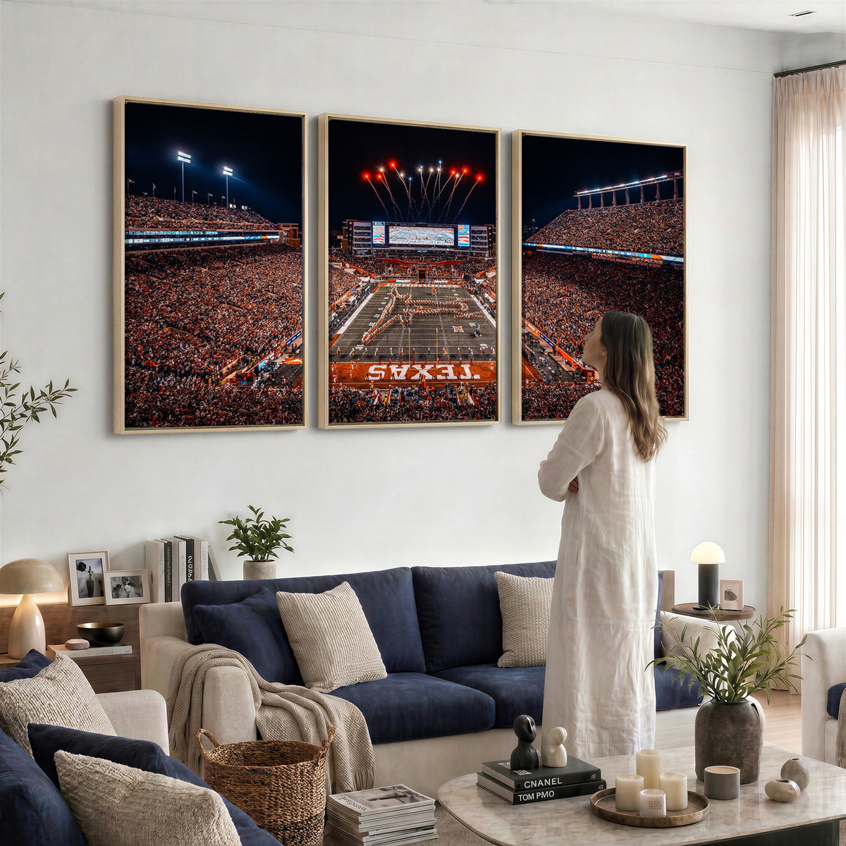 58778-PAN-FL-20X10 - Darrell K Royal Memorial Stadium | Texas Longhorns | Print Decor Wall Art Design for Home & Office Decoration