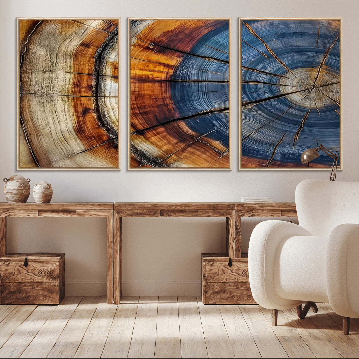 18032999-MGV-CV-30X20-Wood Grain Canvas Wall Art - Framed Abstract Tree Ring Framed Wall Art, Wood Grain Canvas Wall Decor, Minimalist Home Canvas Art