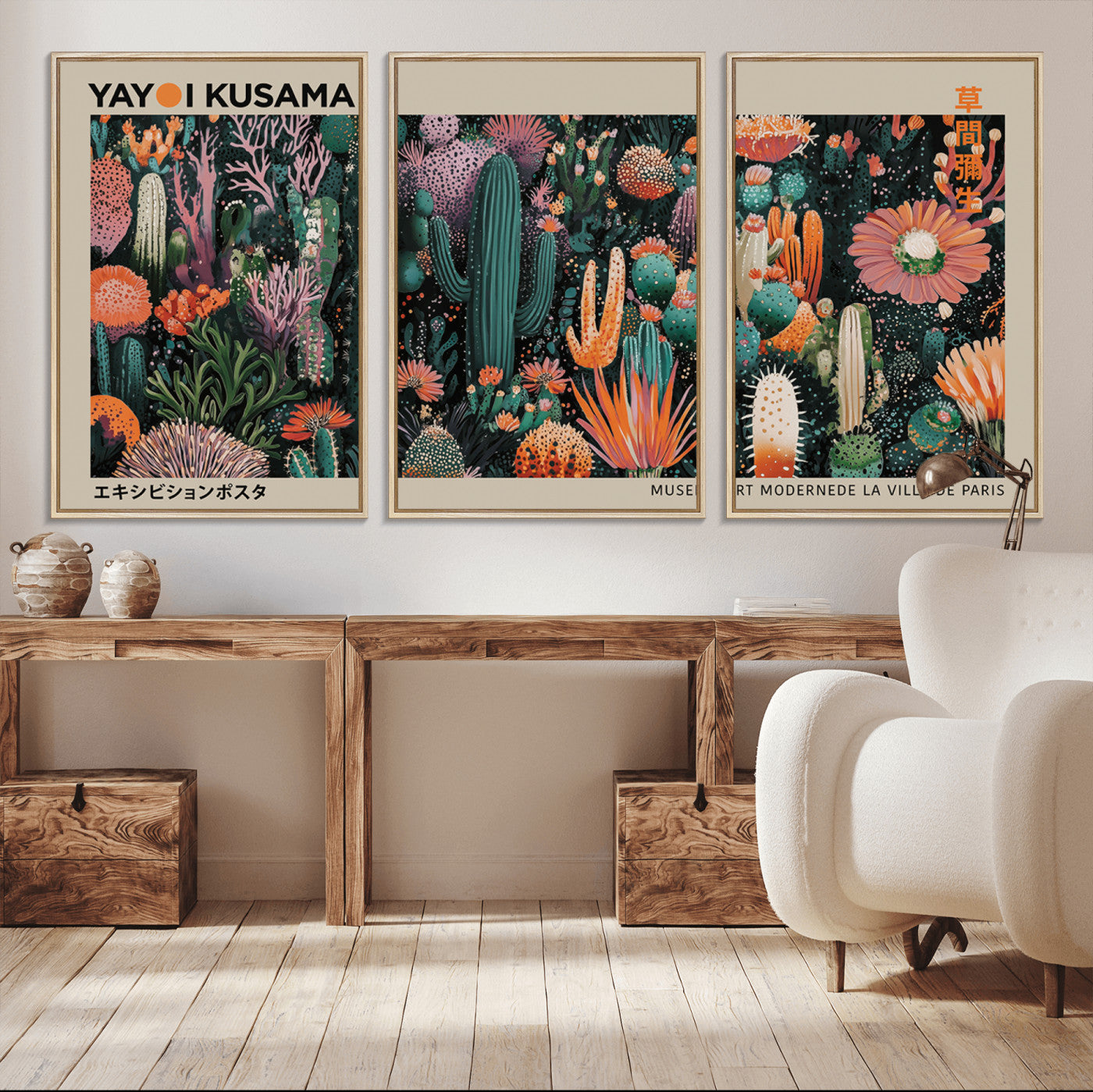 20505520-MGV-CV-36X24-Yayoi Kusama Art Print Canvas – Abstract Mount Fuji Japanese Wall Art Contemporary Modern Artwork for Home, Office