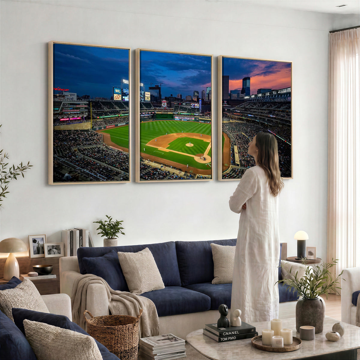 68222753-MGV-CV-36X24 - Target Field Wall Art Canvas Print, Baseball Stadium Scene