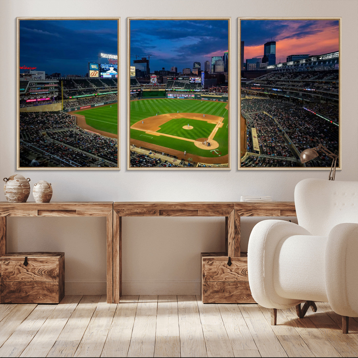 68222753-MGV-CV-36X24-Target Field Wall Art Canvas Print – Baseball Stadium Minneapolis Major League Baseball Iconic Artwork for home, office