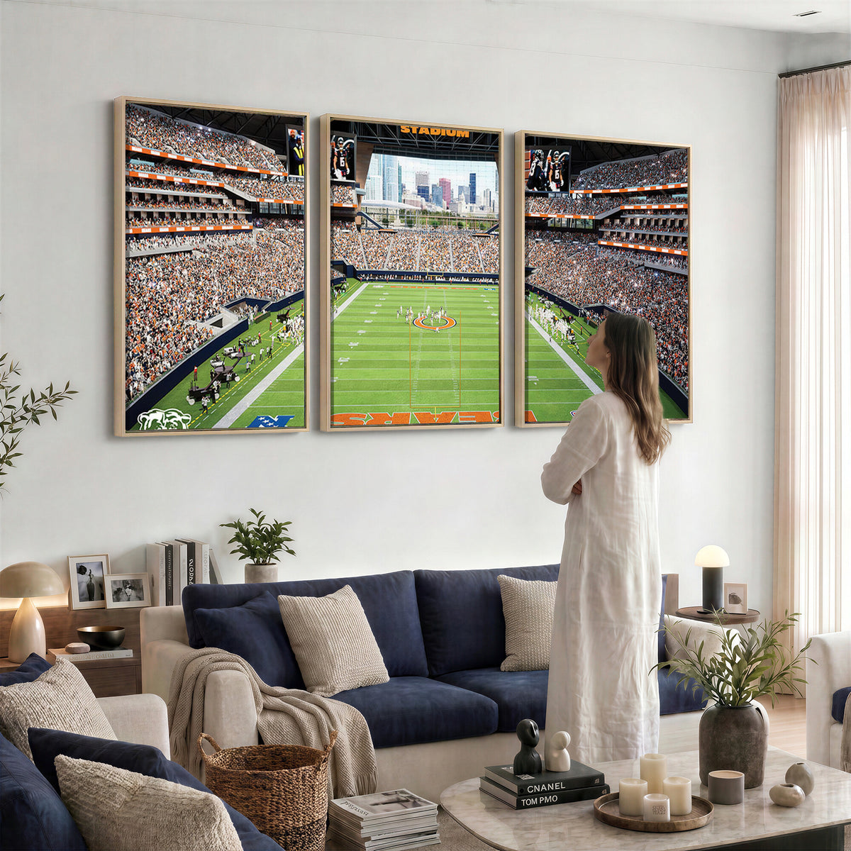 76935553-PAN-FL-20X10 - Chicago Bears Soldiers Field Wall Art Canvas Print, Home Office Wall Decor