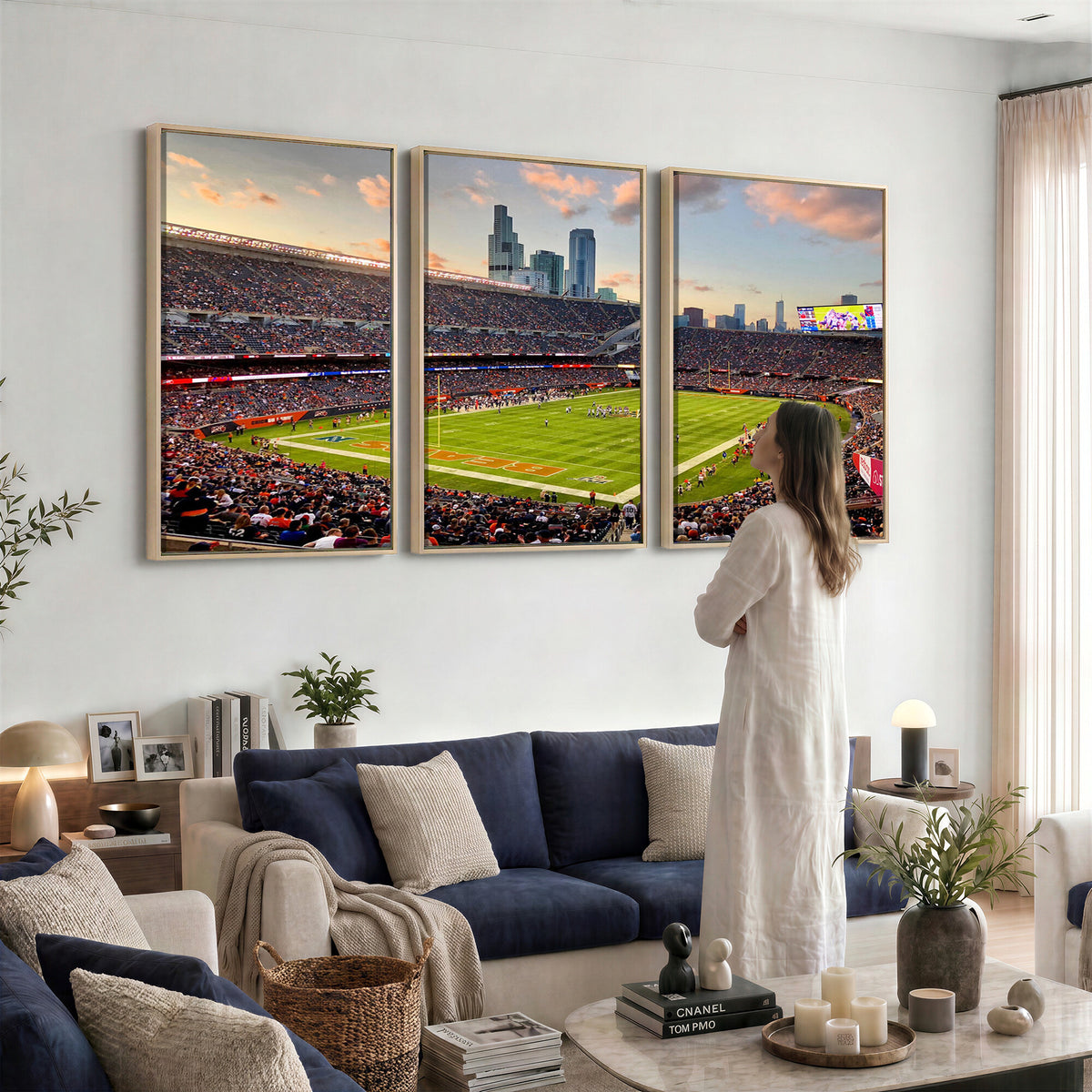 55377093-PAN-FL-20X10 - Chicago Bears Soldiers Field Wall Art Canvas Print, Man Cave Wall Decor
