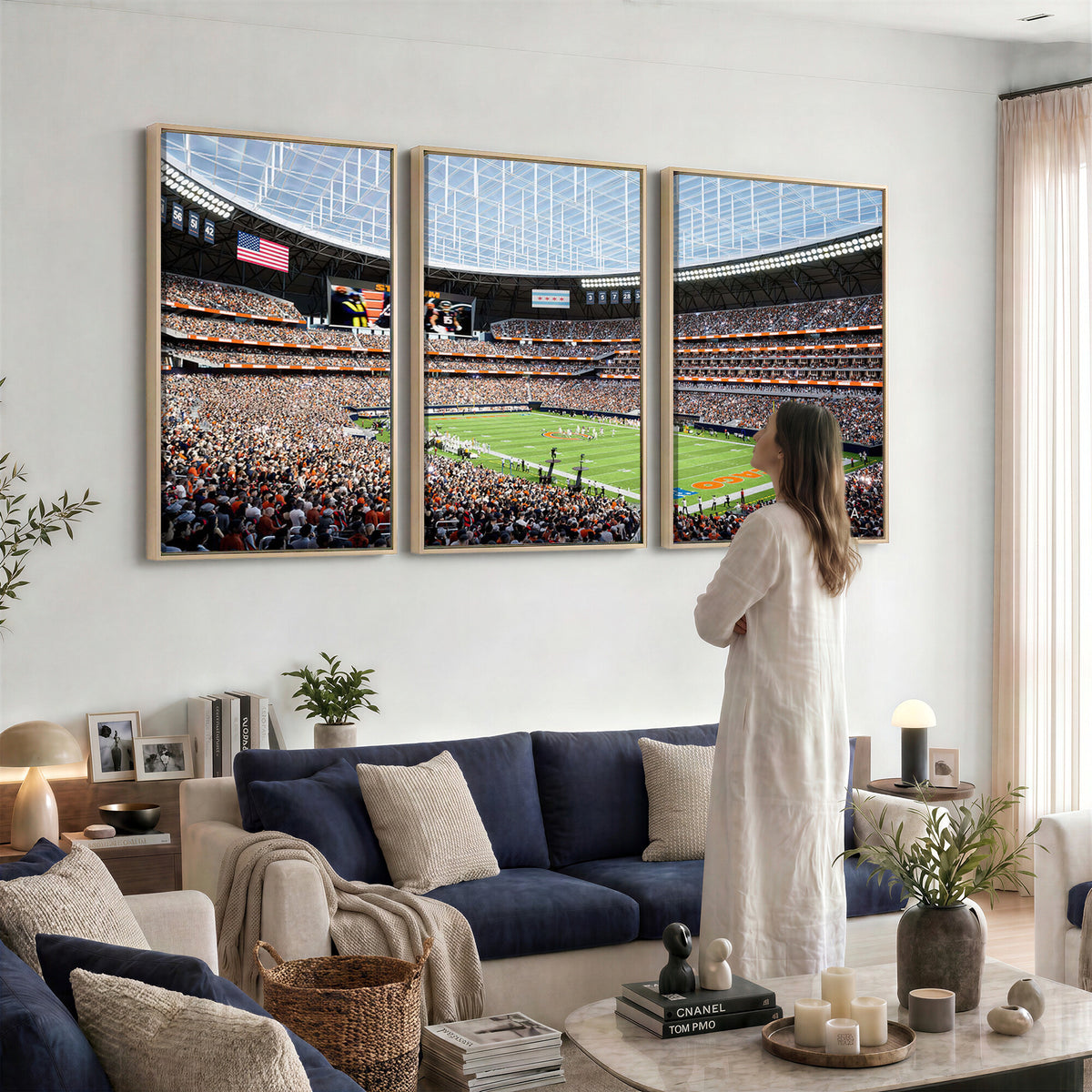 32530647-PAN-FL-20X10 - Chicago Bears Soldiers Field Wall Art Canvas Print, Framed and Ready to Hang