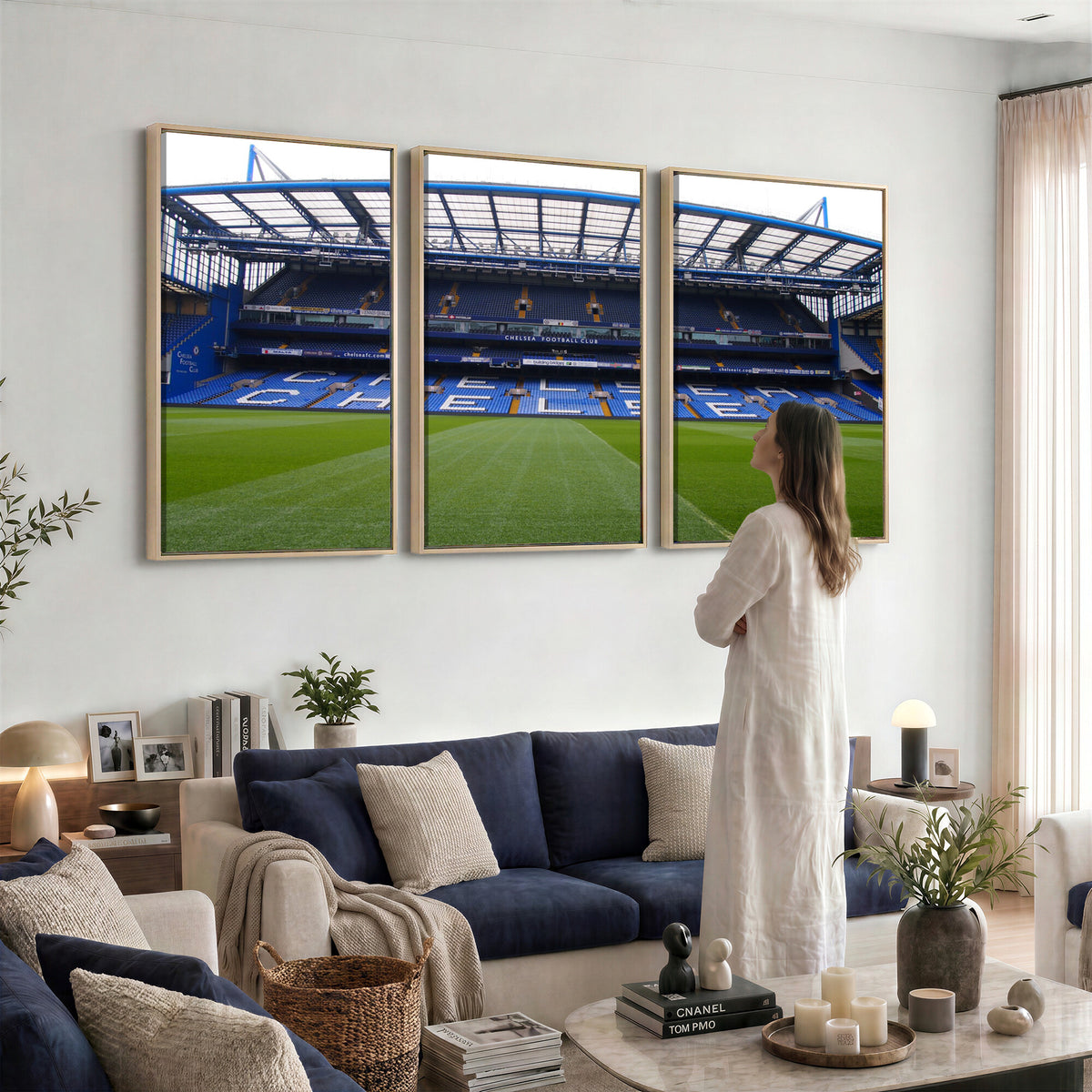 38616413CHELSA-MGV-CV-36X24 - Stamford Bridge Chelsea Football Stadium Canvas Wall Art