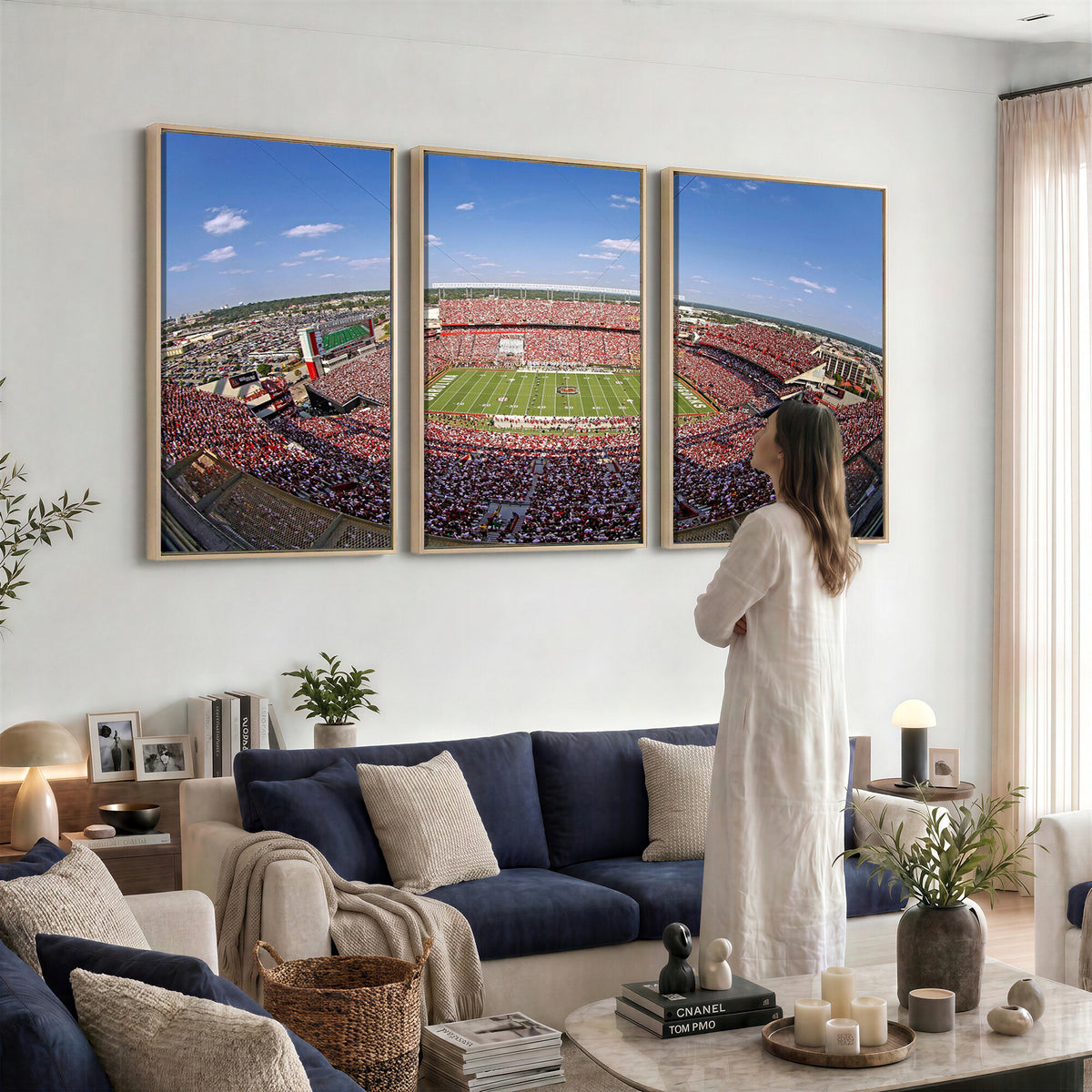 29492070-MGV-CV-36X24 - William Brice Stadium Wall Art Canvas Print, Stadium Crowd on Football Game Day
