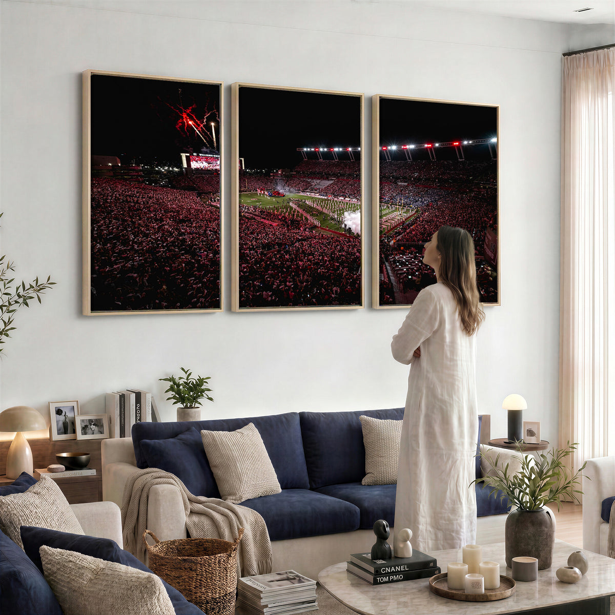 60690191-MGV-CV-36X24 - William Brice Stadium Wall Art Print, Baseball Game Room