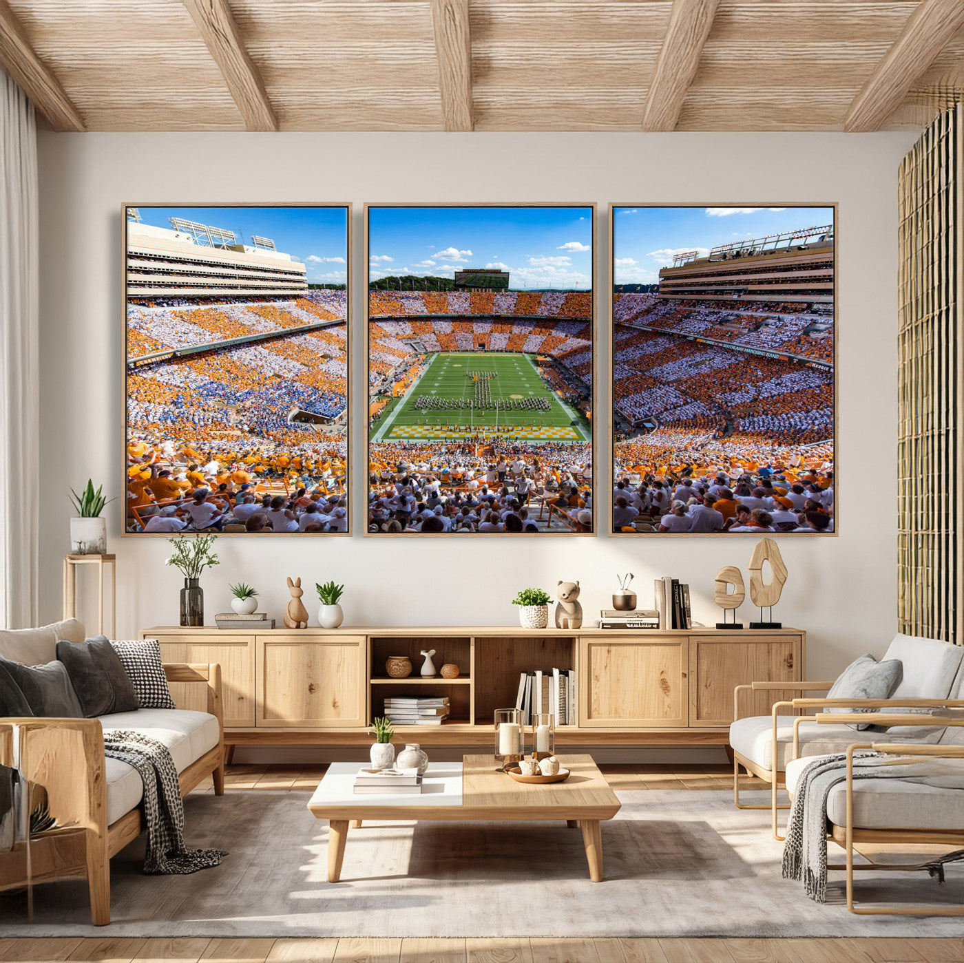 77097951-MGV-CV-36X24 - Tennessee Neyland Stadium Wall Art, Sports Arena Canvas Print, Panoramic Stadium Canvas Artwork for Home, Office