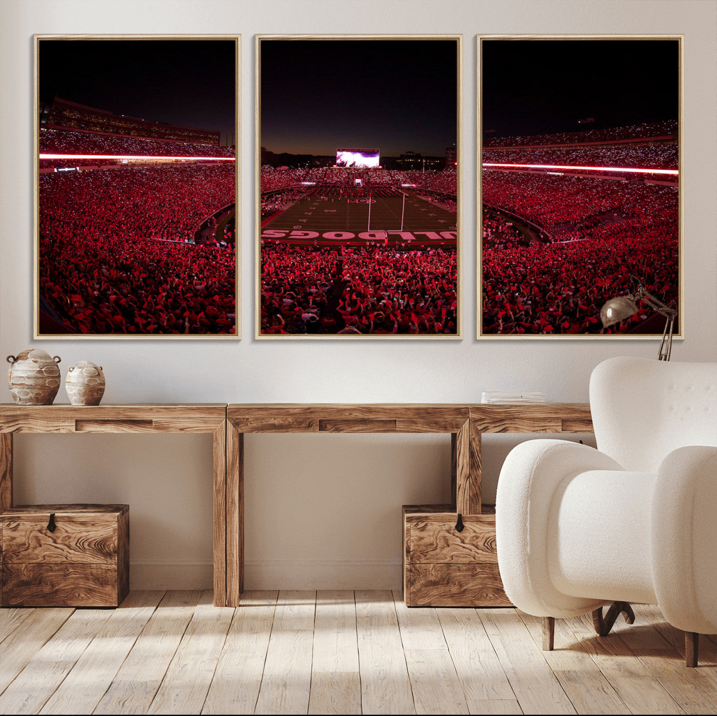 Dooley Stadium Wall Art Print, Sports Arena Canvas Wall Art, Dooley Field at Sanford Stadium Canvas Print, Modern Athletic Field Art Printing