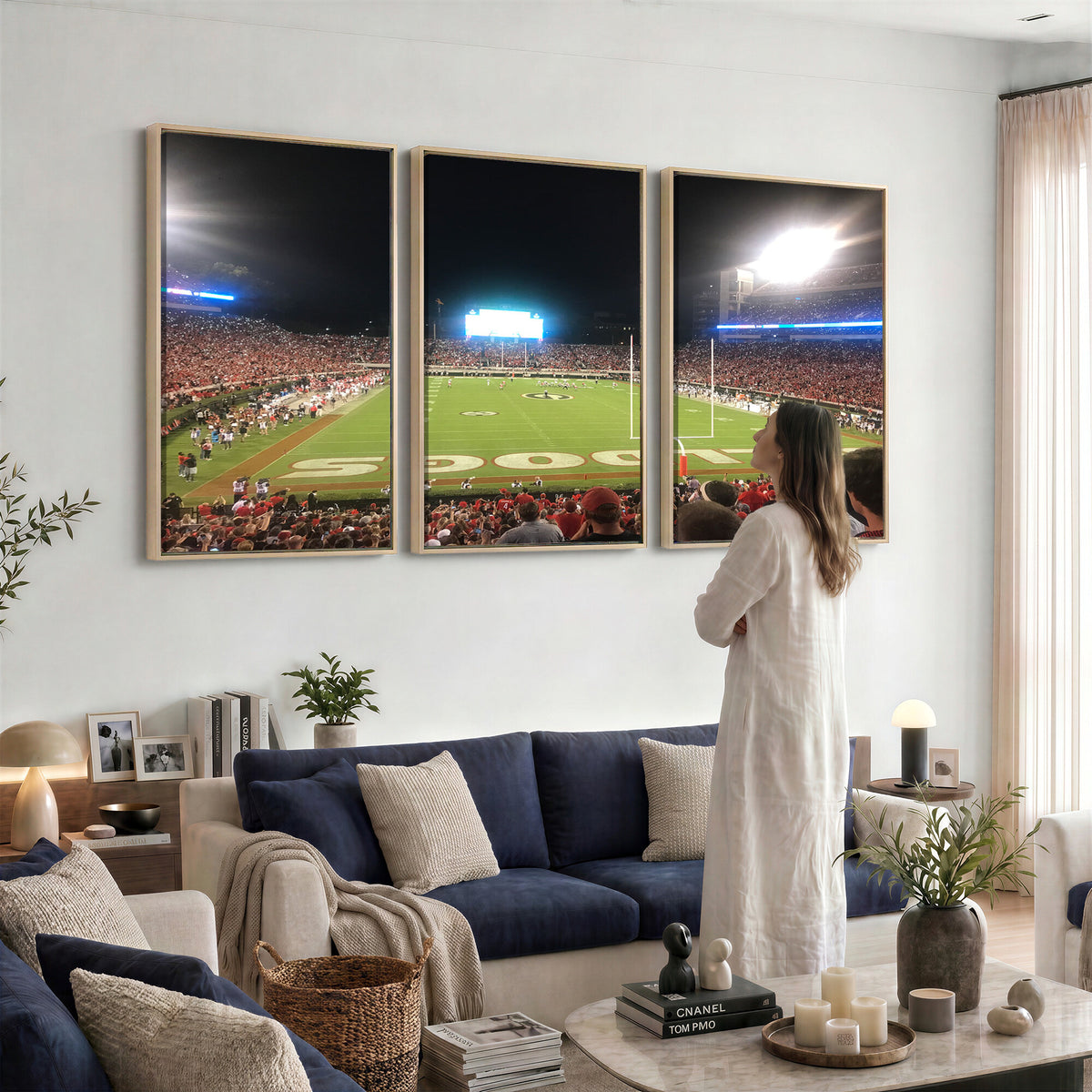 16230786-MGV-CV-36X24 - Dooley Stadium Wall Art, Sports Arena Panoramic Canvas Print, Modern Stadium Landscape Artwork for Home, Office