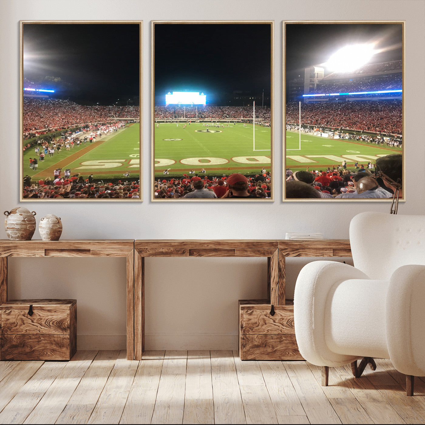 16230786-MGV-CV-36X24-Dooley Stadium Wall Art, Sports Arena Panoramic Canvas Print, Modern Stadium Landscape Artwork for Home, Office