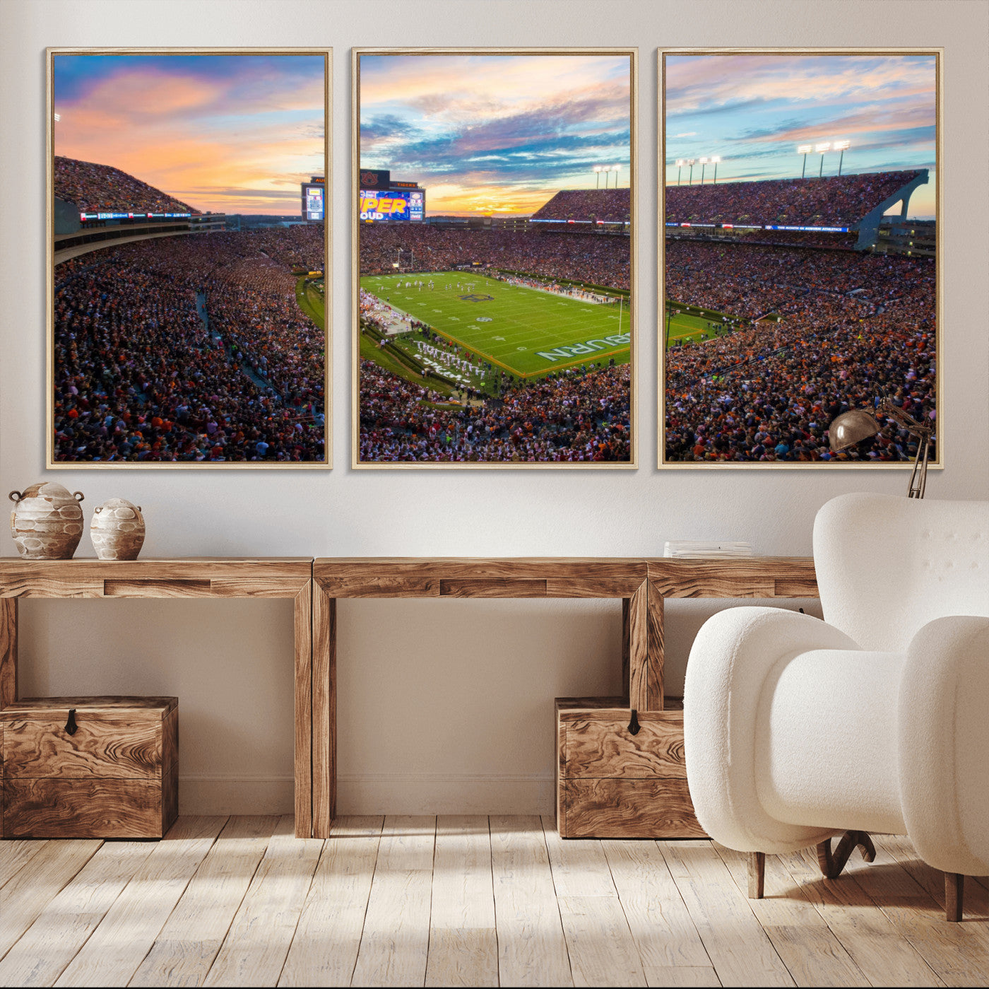 29755746-MGV-CV-36X24-Jordan-Hare Stadium Wall Art Canvas Print, Football Stadium Aerial View, College Sports Art for Man Cave or Game Room