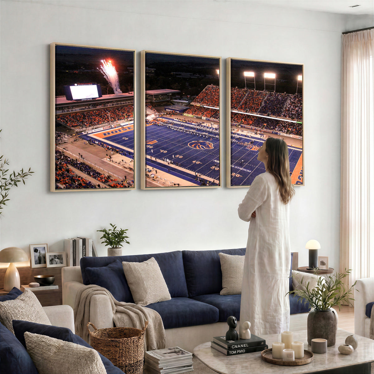 BS1001S-MGV-CV-36X24 - Boise State Broncos Albertsons Stadium Wall Art Canvas Print