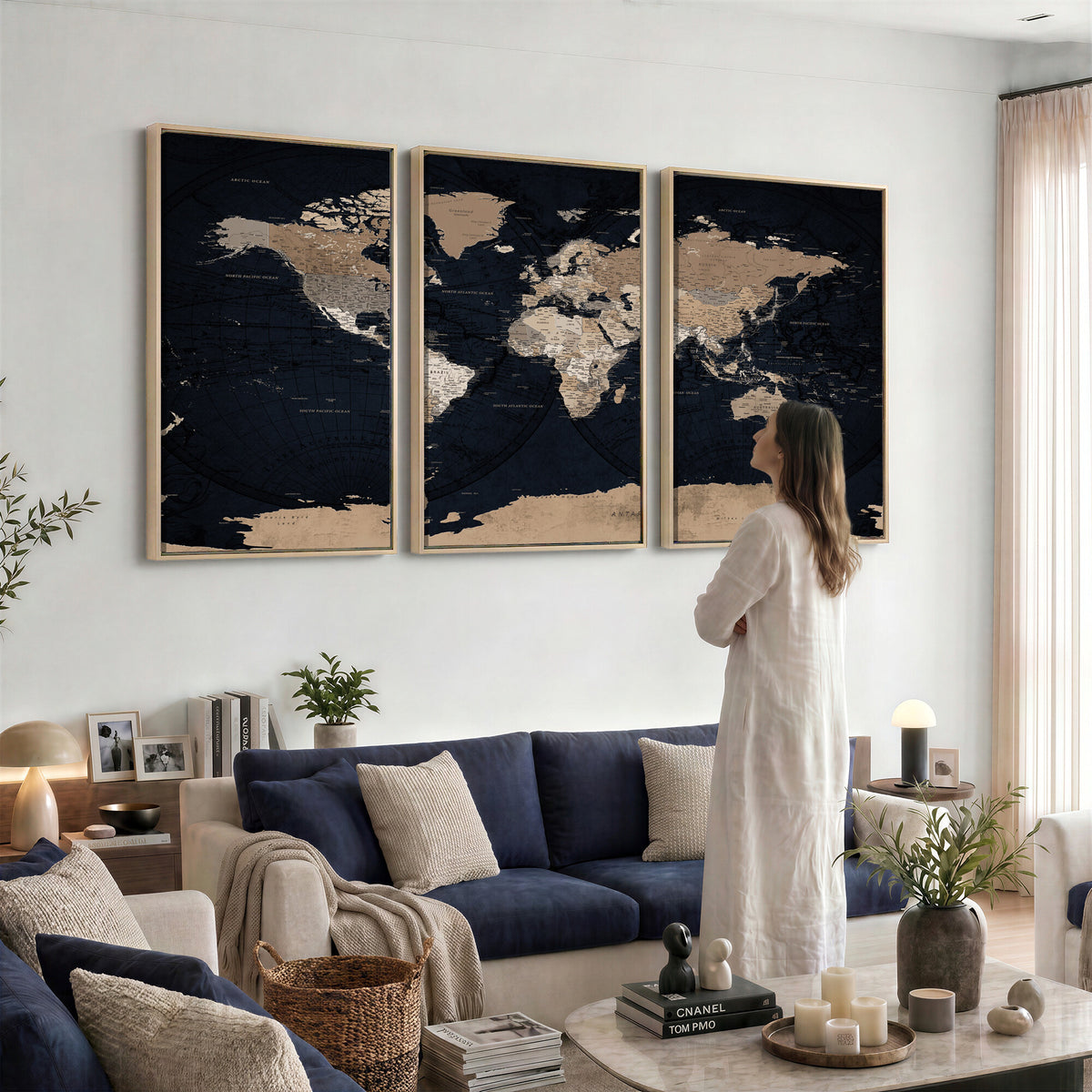25812727-MGV-CV-36X24 - Grunge Wall Art World Map Canvas Print
