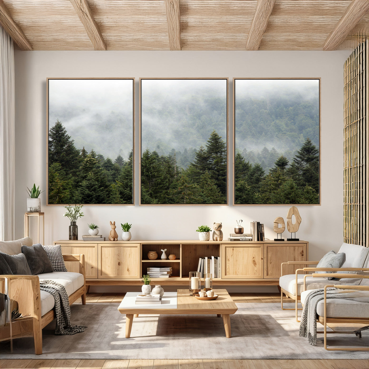 37010054-MGV-CV-36X24 - Misty Mountain Forest Wall Art Canvas Print