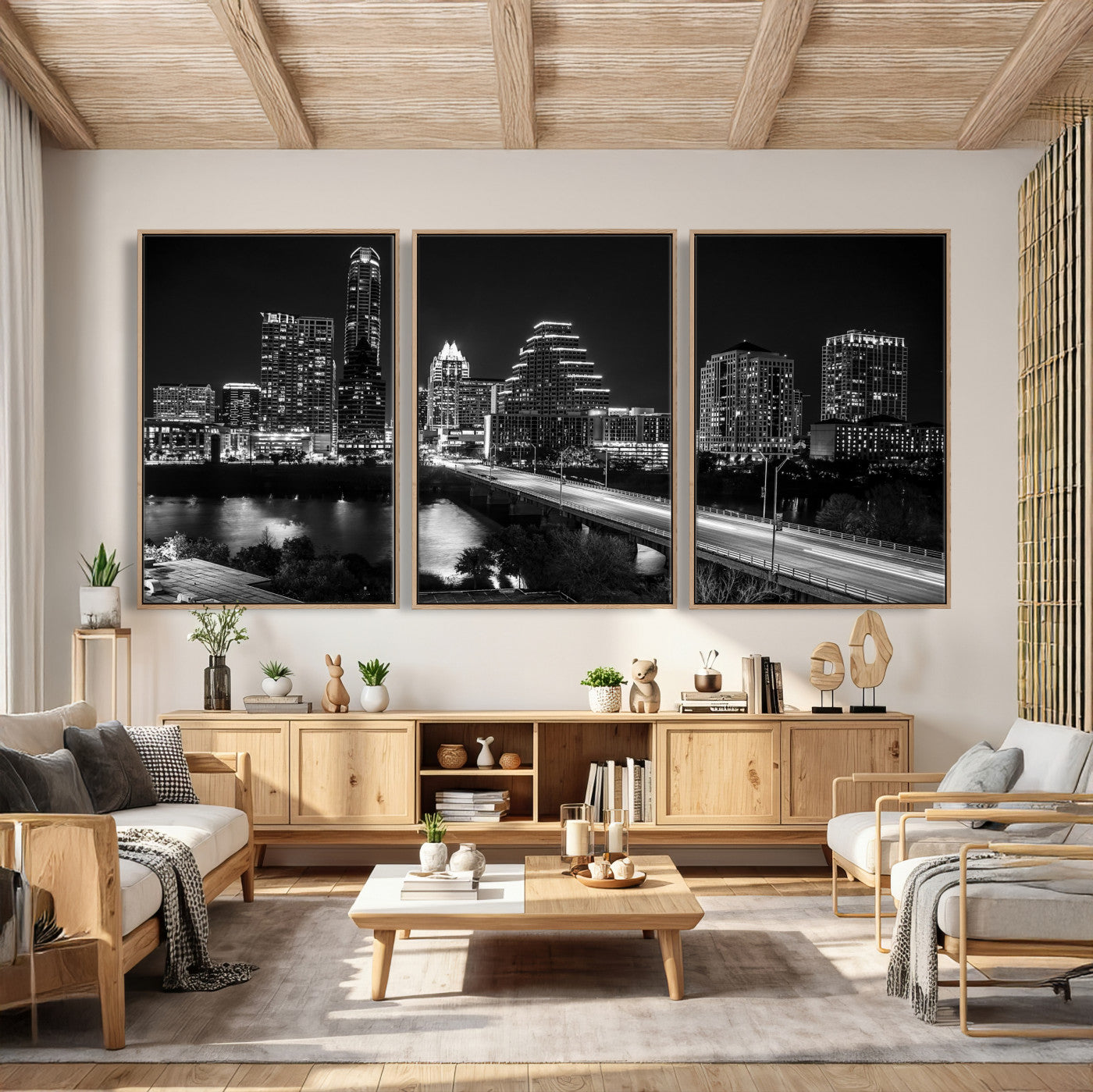 37531750-MGV-CV-36X24 - Austin Skyline Wall Art Canvas Print, Austin Downtown Night Cityscape Print for Modern Urban Wall Decor