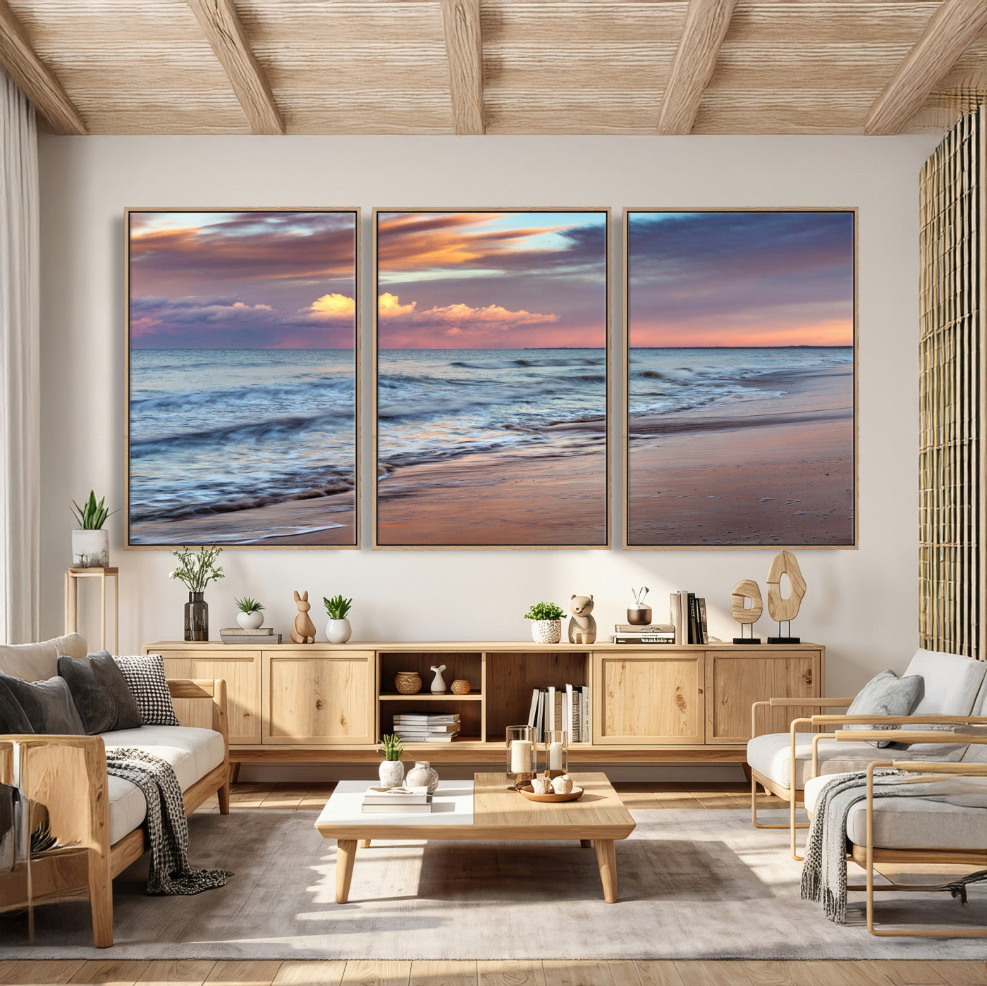 67765254-MGV-CV-36X24 - Ocean Sunset Wall Art Canvas Print – Coastal Beach Photography Artwork Print for Living Room, Bedroom, and Relaxing Home Decor