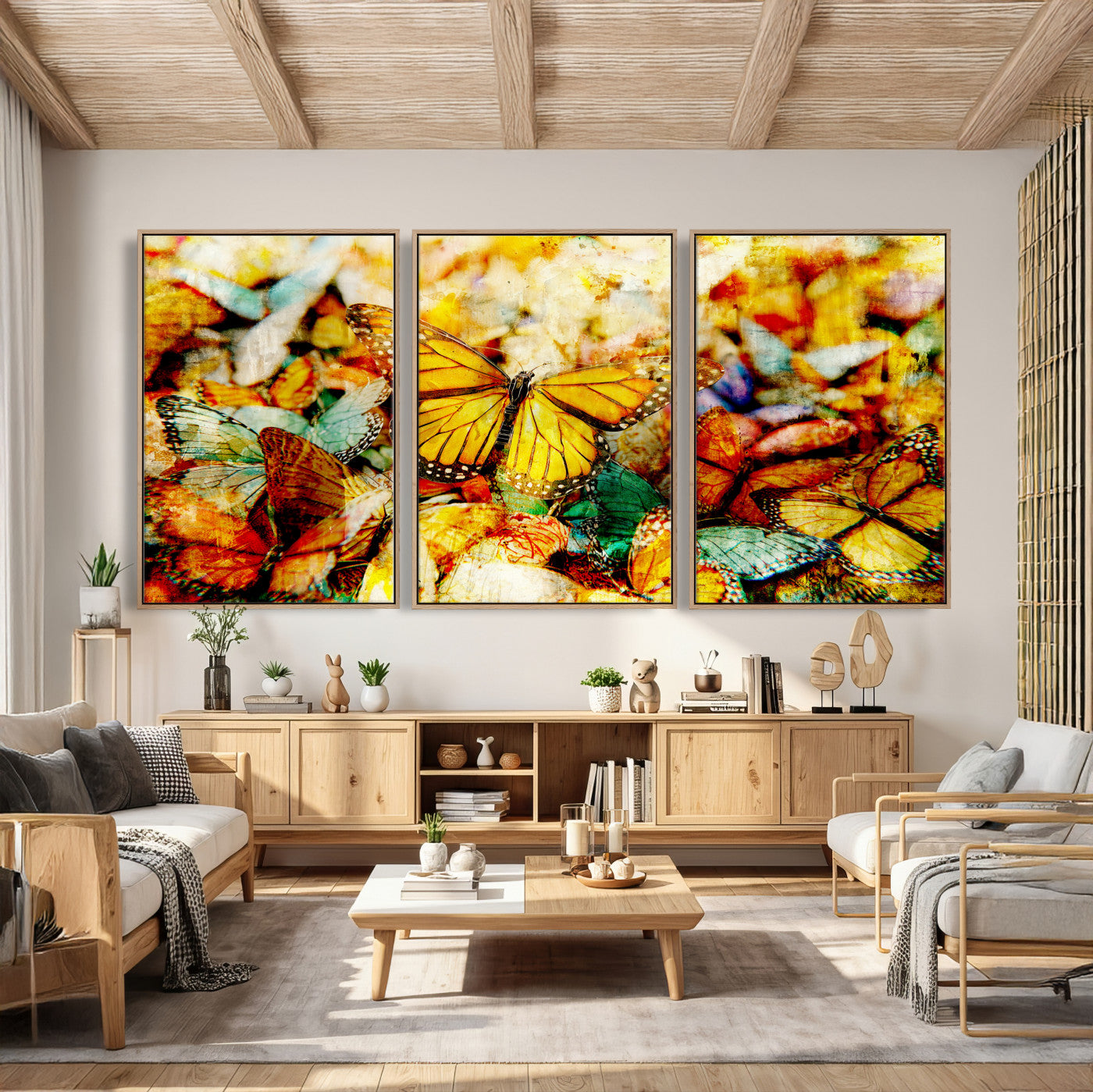 52514054-MGV-CV-36X24 - Butterfly Wall Art Canvas Print – Colorful Abstract Nature Artwork Print for Living Room, Bedroom, and Office Decor