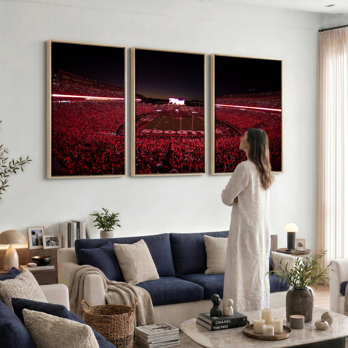 76277124-MGV-CV-36X24 - Sanford Stadium Wall Art Canvas Print – Georgia Bulldogs Football Artwork Print for Home, Office, and Sports Room Decor