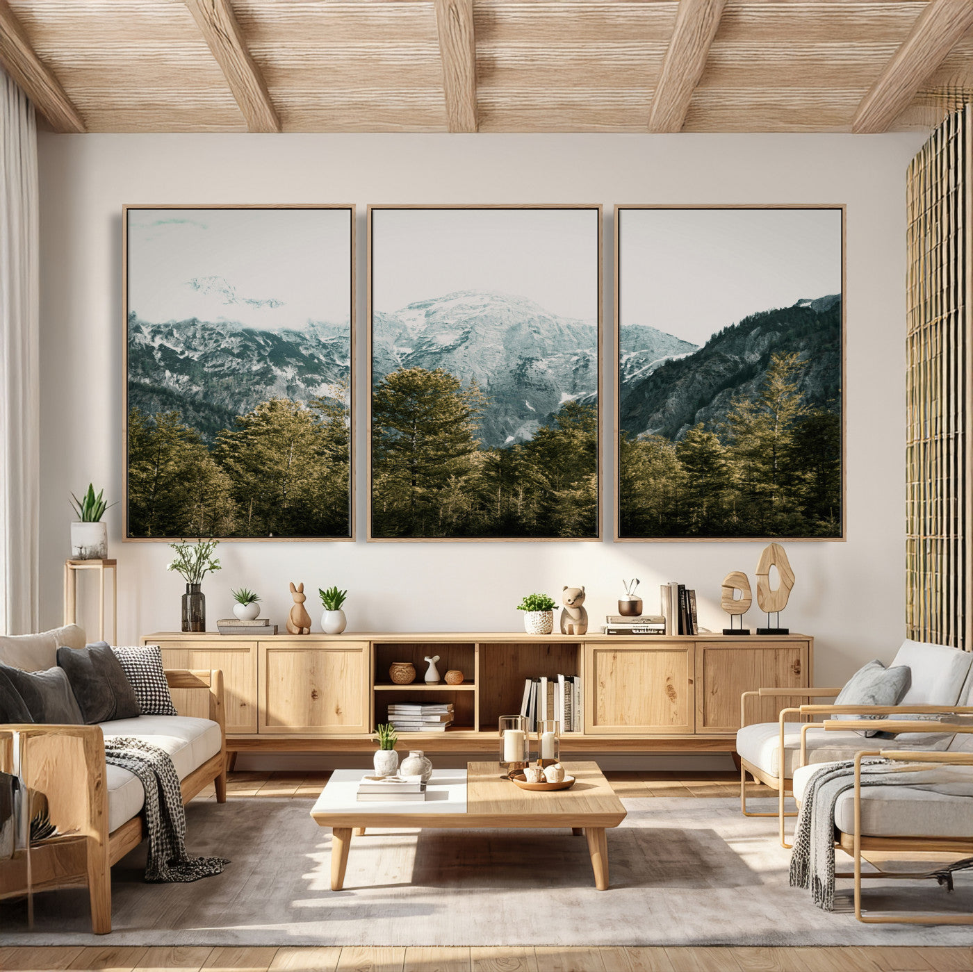 48479662-MGV-CV-36X24 - Mountain Forest Wall Art Canvas Print, Alpine Landscape Nature Photography, Moody Wilderness Wall Decor