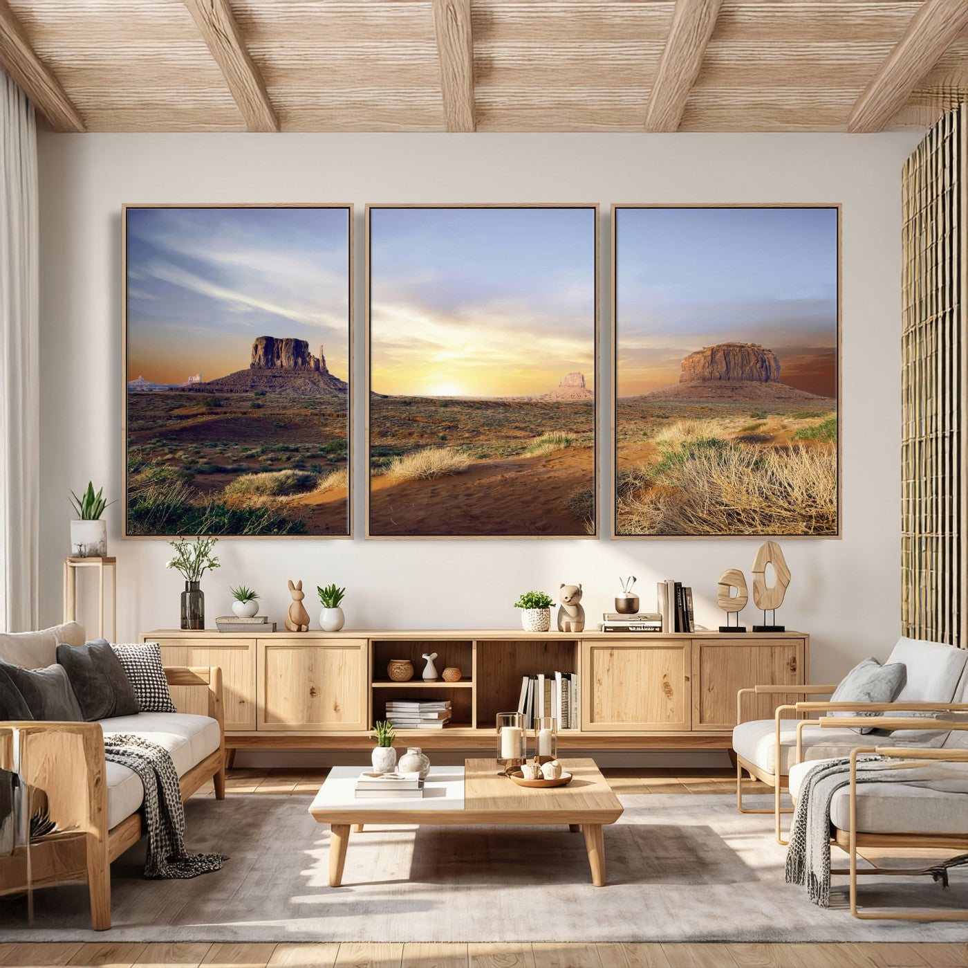 14901845-MGV-CV-36X24 - Monument Valley Desert Landscape Wall Art Canvas Print, Southwest Desert Rock Formation Canvas Print, Western Red Rock Panorama Art Printing