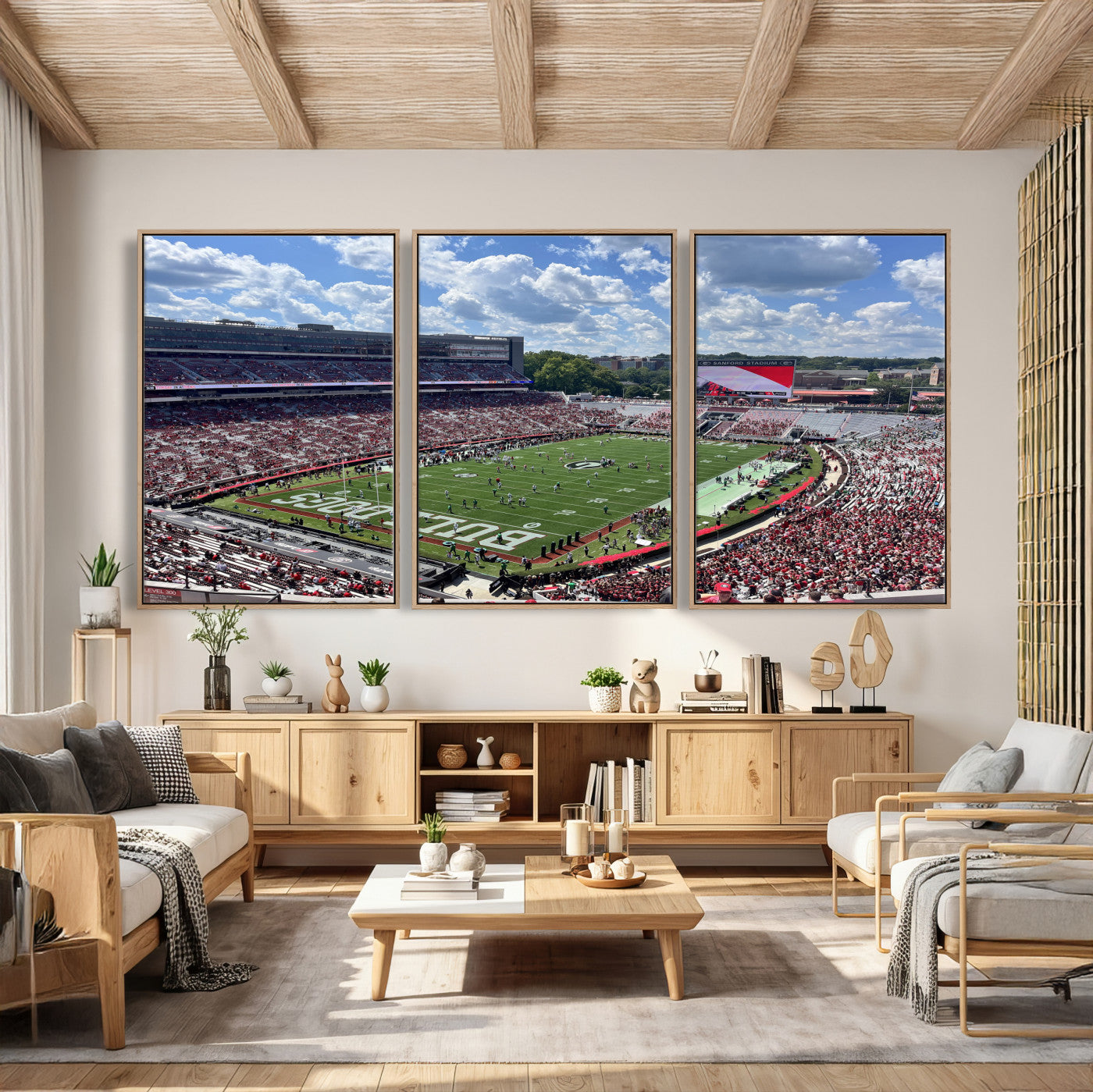 10665453-MGV-CV-36X24 - Georgia Bulldogs Stadium Wall Art Canvas Print, Sanford Stadium Football Field Panorama, College Football Game Day Wall Decor