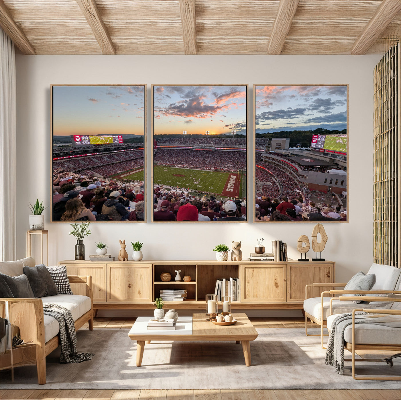 71837429-MGV-CV-36X24 - Donald W. Reynolds Razorback Stadium Wall Art Canvas Print – Arkansas Razorbacks Football Artwork for Home, Office, and Sports Room Decor