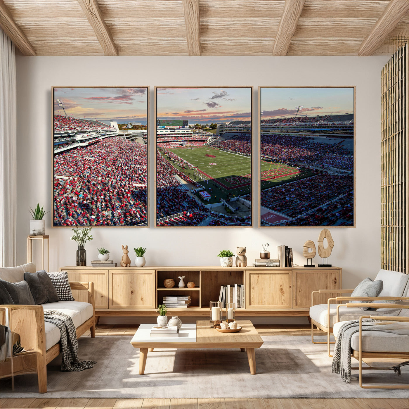 46571211-MGV-CV-36X24 - Donald W. Reynolds Razorback Stadium Wall Art Canvas Print – Arkansas Razorbacks Football Artwork for Home, Office, and Sports Room Decor