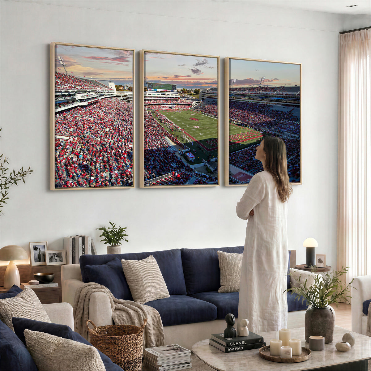 46571211-MGV-CV-36X24 - Donald W. Reynolds Razorback Stadium Wall Art Canvas Print – Arkansas Razorbacks Football Artwork for Home, Office, and Sports Room Decor