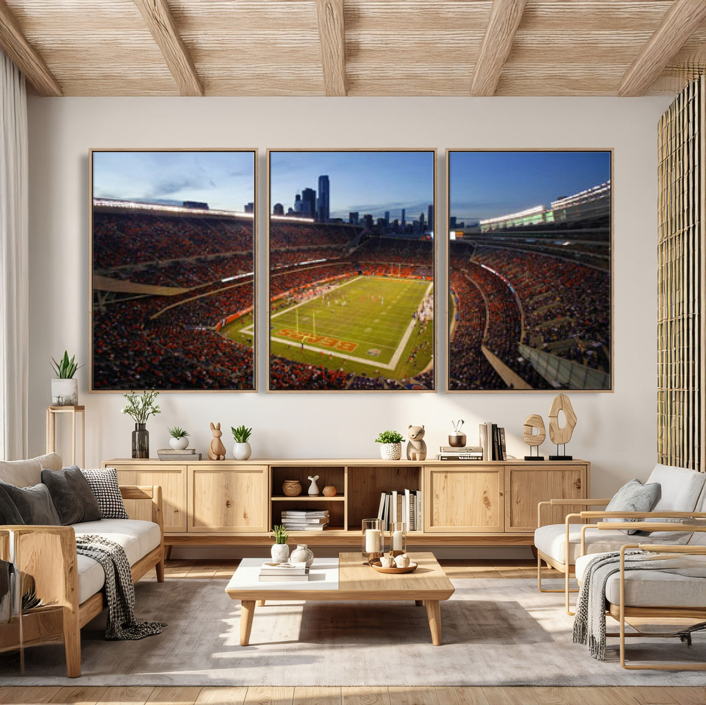 50691720-MGV-CV-36X24 - Chicago Bears Soldier Field Canvas Wall Art, NFL Stadium Panorama Print, Football Arena Photography for Sports Fans