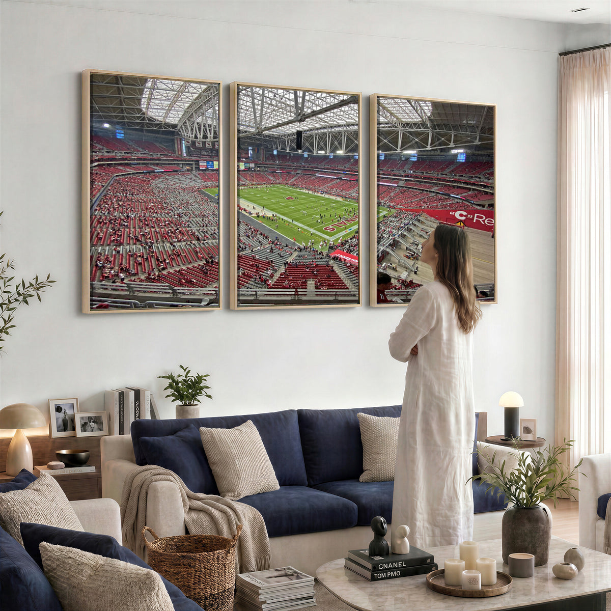 30579717-MGV-CV-36X24 - State Farm Stadium Canvas Wall Art, Arizona Cardinals Football Stadium Print, Glendale NFL Arena Panorama Artwork