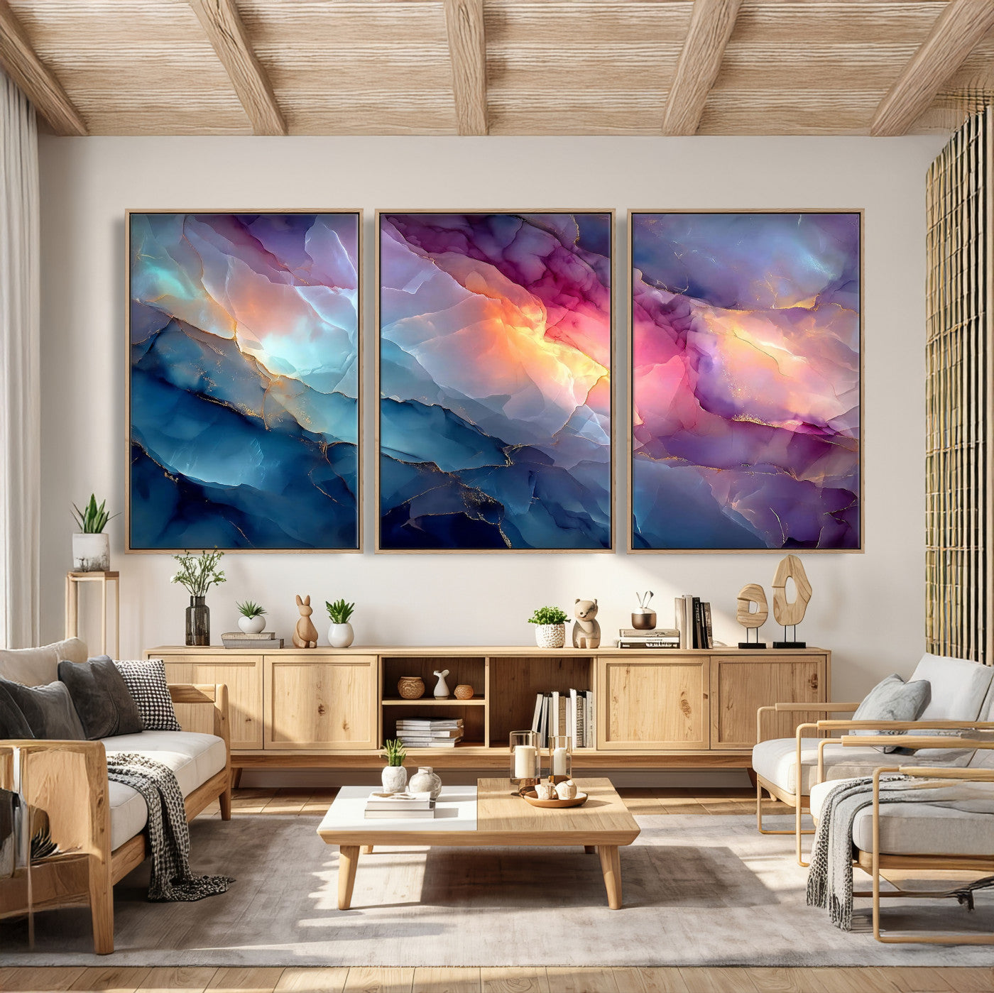 28163849-MGV-CV-36X24 - Colorful Abstract Canvas Wall Art Print, Vibrant Popup Color Art Print