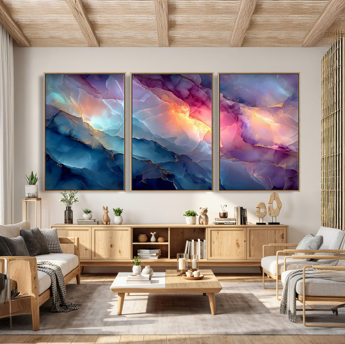 28163849-MGV-CV-36X24 - Colorful Abstract Canvas Wall Art Print, Vibrant Popup Color Art Print