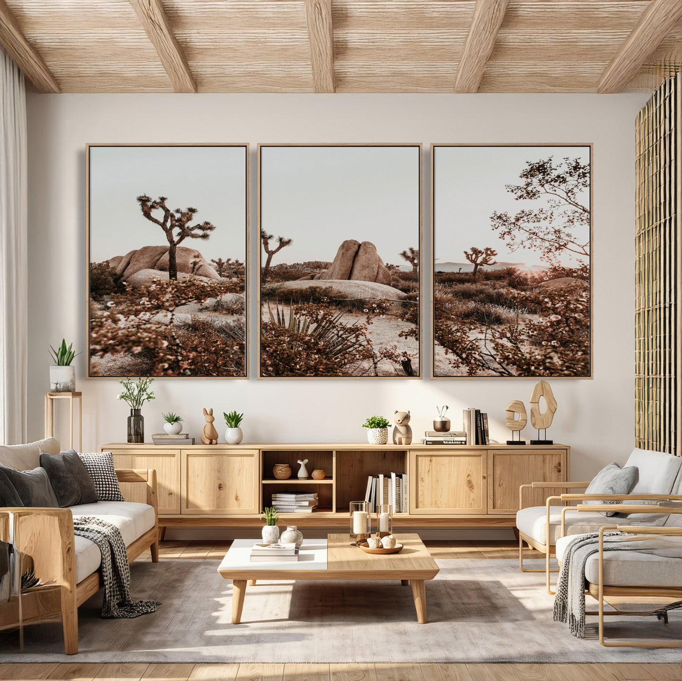 75778944-MGV-CV-36X24 - Joshua Tree Desert Canvas Wall Art Print - Desert Landscape Photography, Boho Southwest Wall Decor, Nature Canvas - Ready to Hang