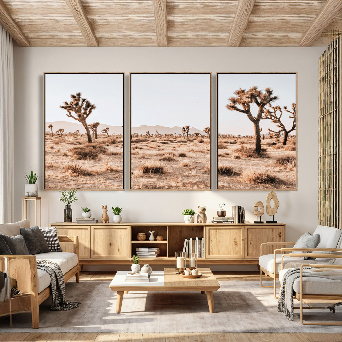 33549408-MGV-CV-36X24 - Joshua Tree Desert Canvas Wall Art Print - Desert Landscape Photography, Boho Southwest Wall Decor, Nature Canvas, Ready to Hang