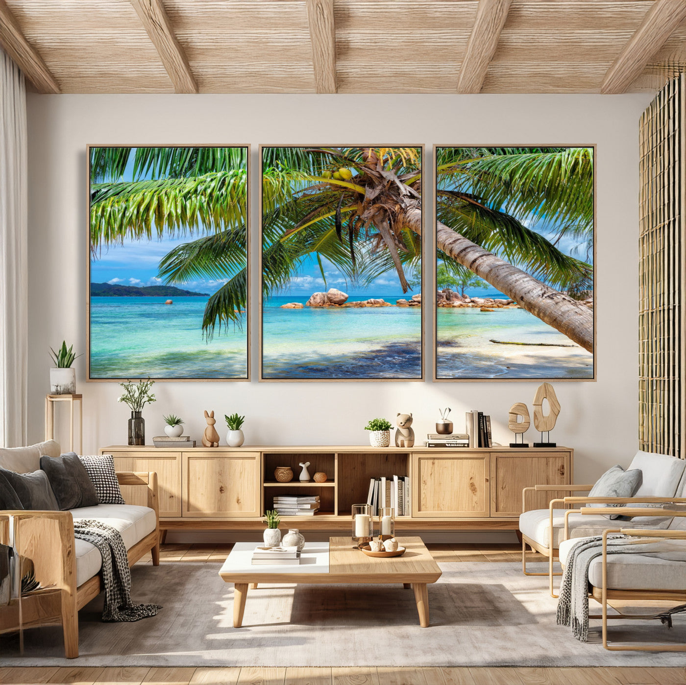 86824715-MGV-CV-36X24 - Seychelles Beach Canvas Wall Art - Anse Volbert Praslin Island Print