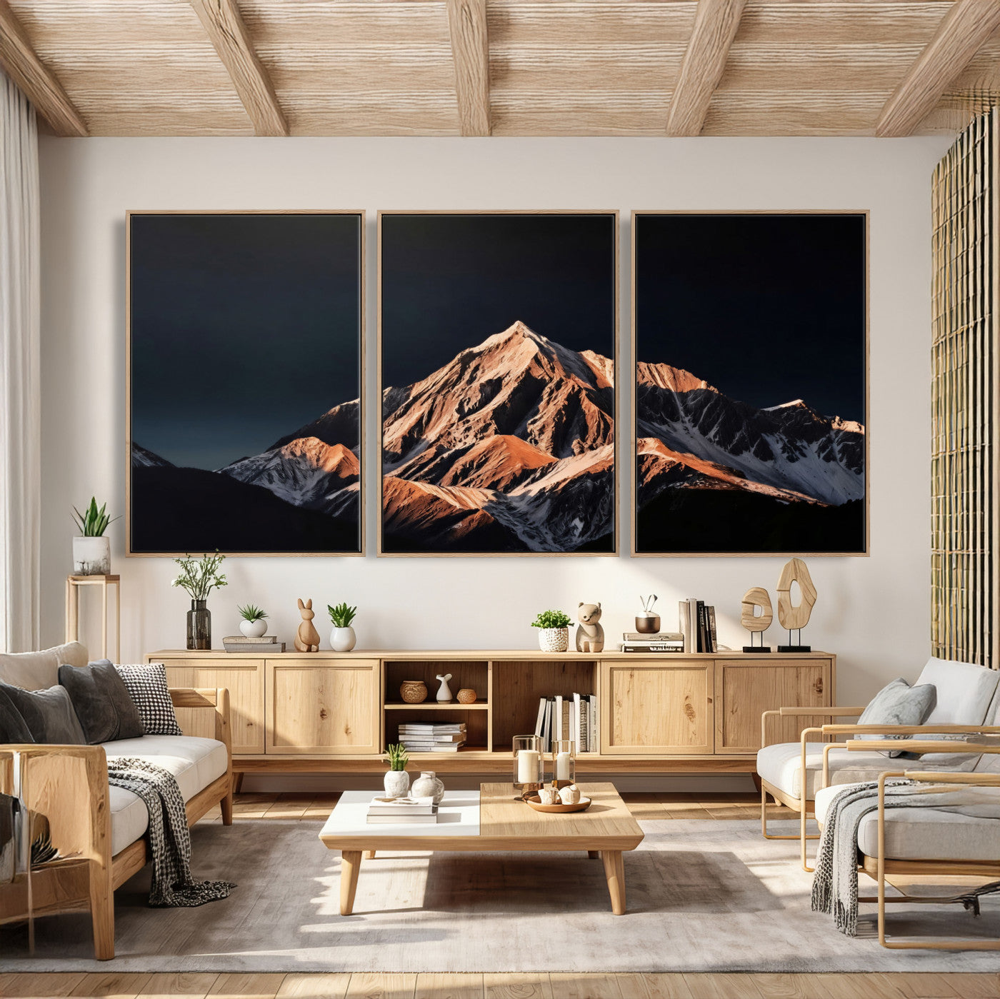 10196184-MGV-CV-36X24 - Snow Mountain Wall Art Canvas Print for Living Room Decor