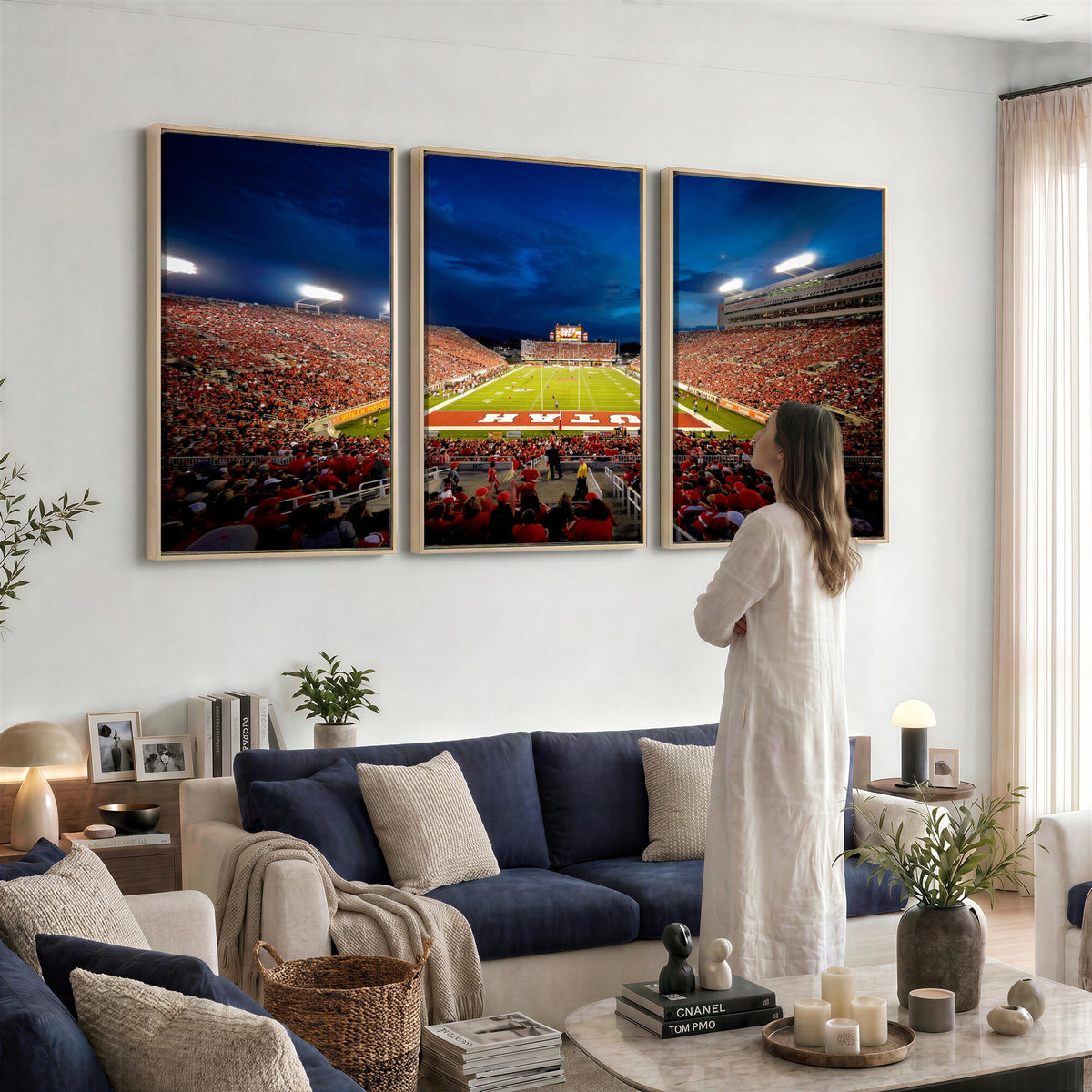 74019251-MGV-CV-36X24 - Rice-Eccles Stadium Wall Art Canvas Print - Utah Salt Lake City Stadium Print