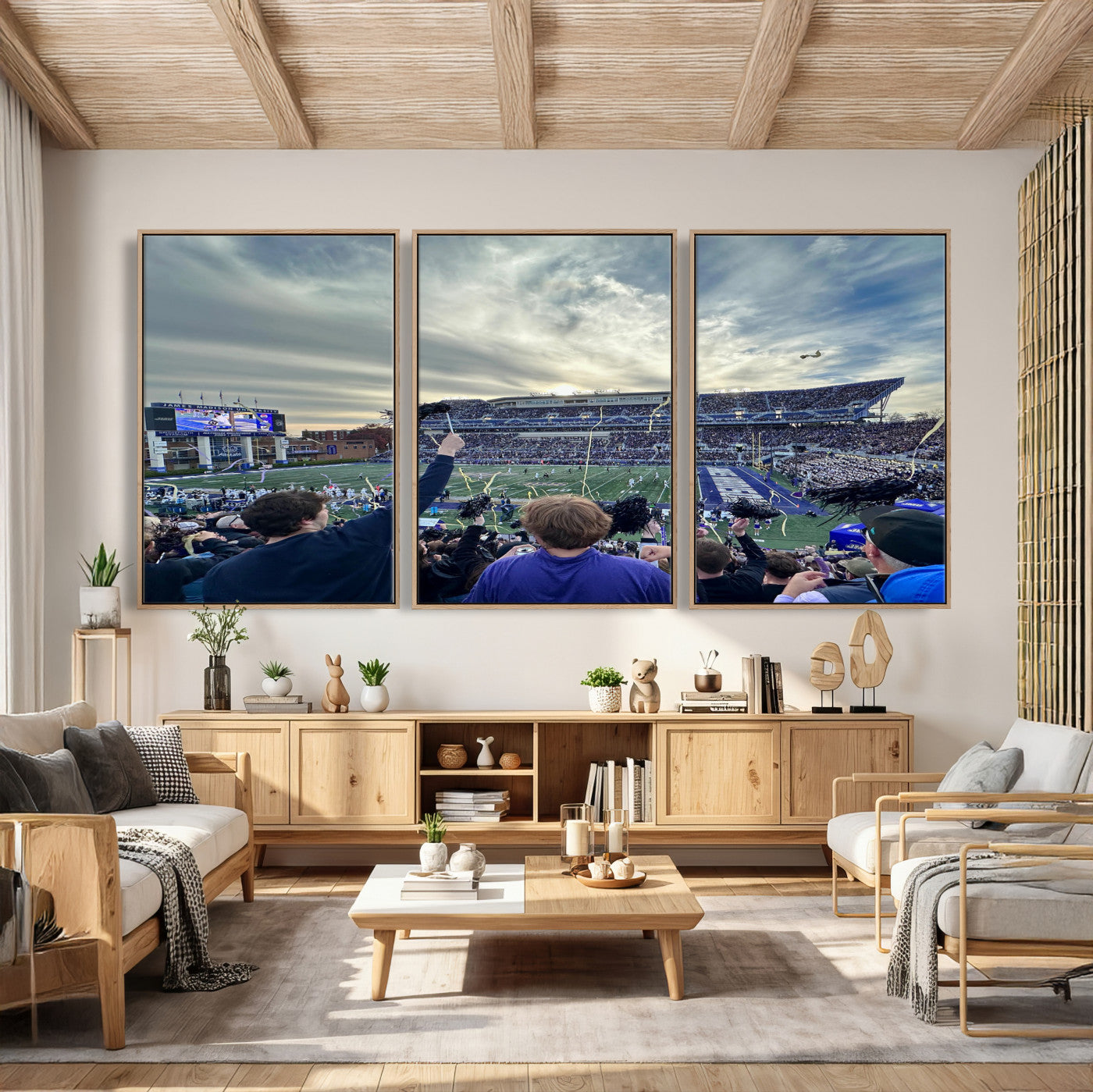 400867JMU-MGV-CV-36X24 - JMU Stadium Wall Art Canvas Print for Game Room Decor - James Madison University Stadium