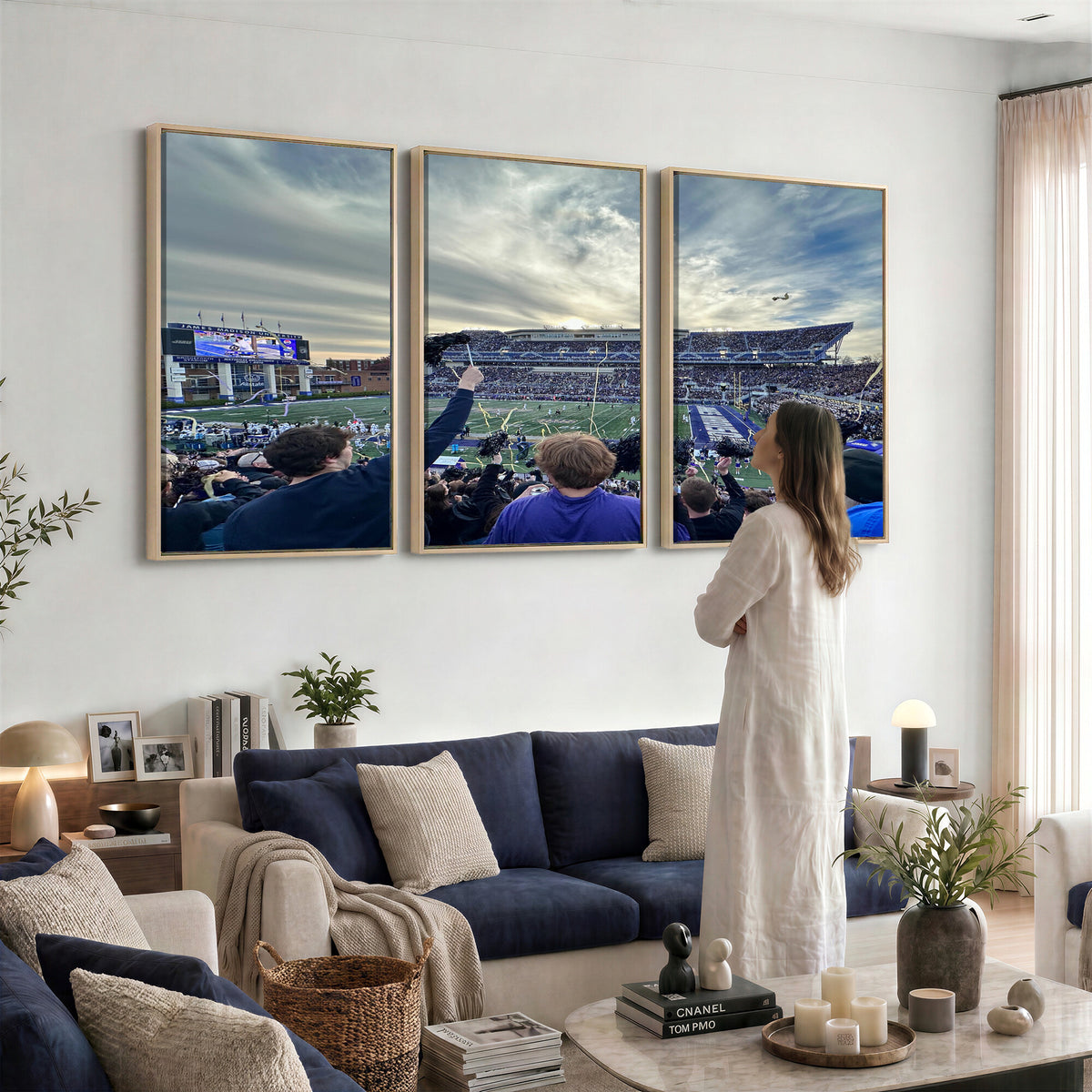 400867JMU-MGV-CV-36X24 - JMU Stadium Wall Art Canvas Print for Game Room Decor - James Madison University Stadium