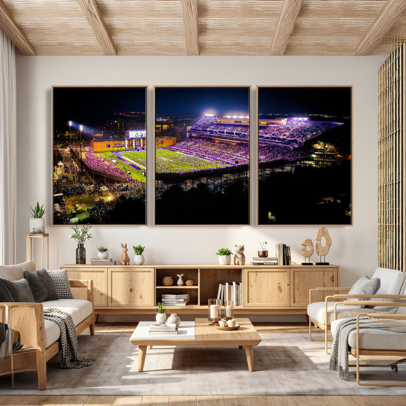 400867JMU2-MGV-CV-36X24 - JMU Stadium Wall Art Canvas Print for Game Room Decor - James Madison University Stadium