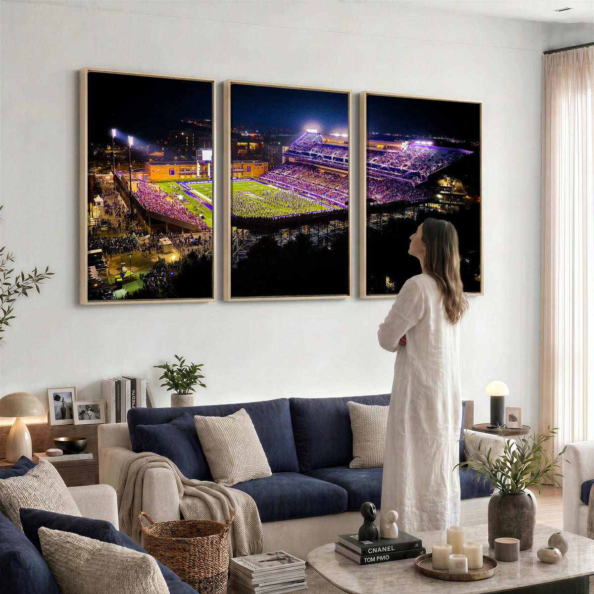 400867JMU2-MGV-CV-36X24 - JMU Stadium Wall Art Canvas Print for Game Room Decor - James Madison University Stadium