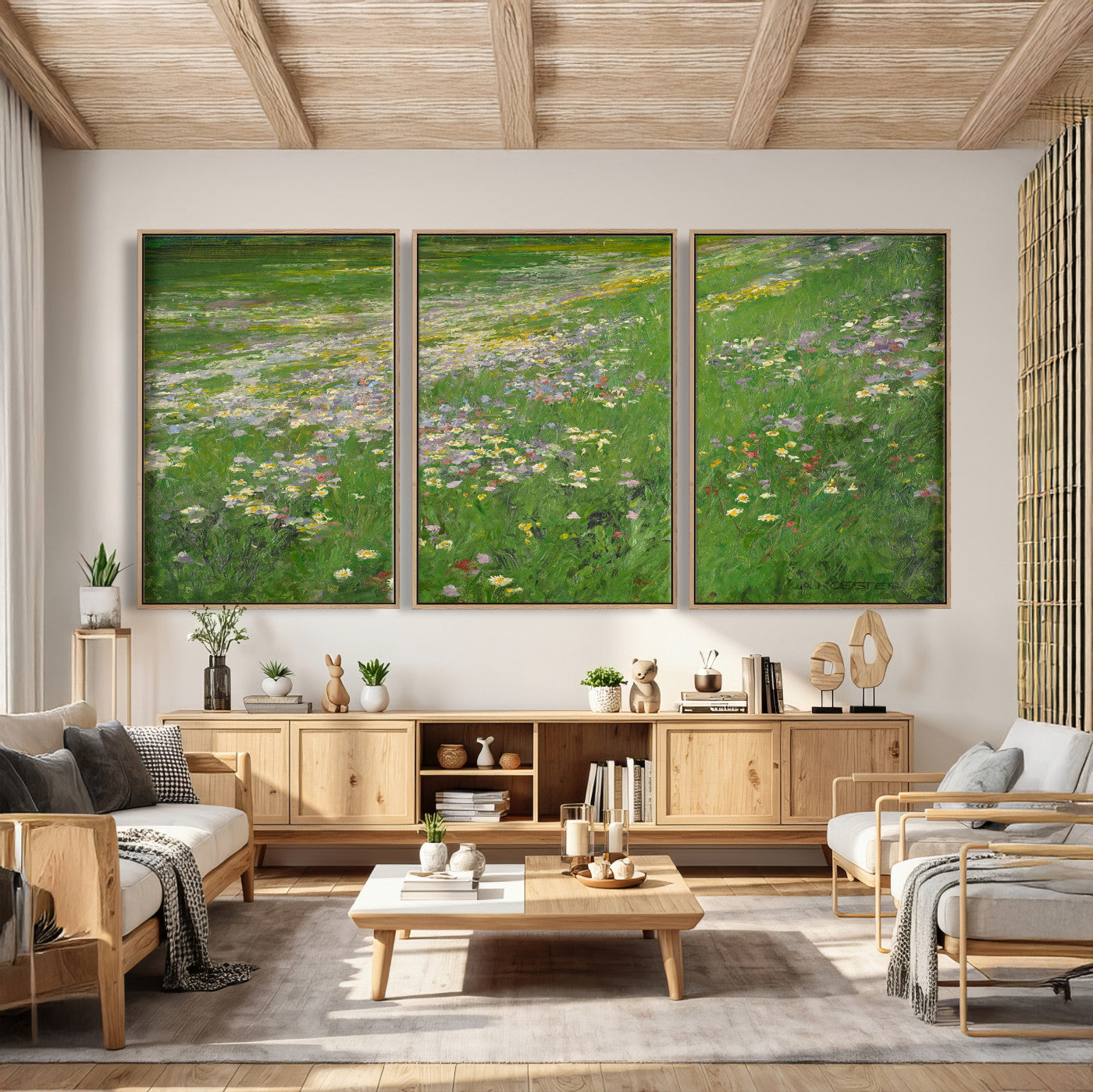 63535040-MGV-CV-36X24 - Alexander Koester Flower Meadow Canvas Wall Art, Vintage Landscape Print
