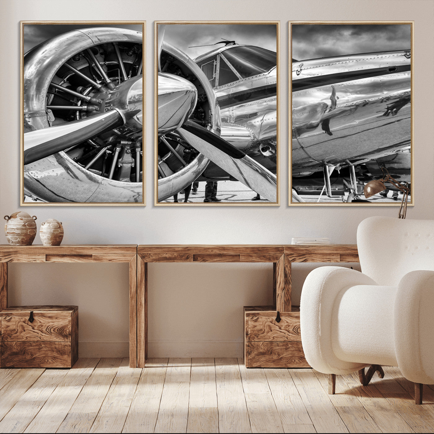 40672-MGV-CV-36X24-Vintage Antique Airplane Wall Art Canvas Print