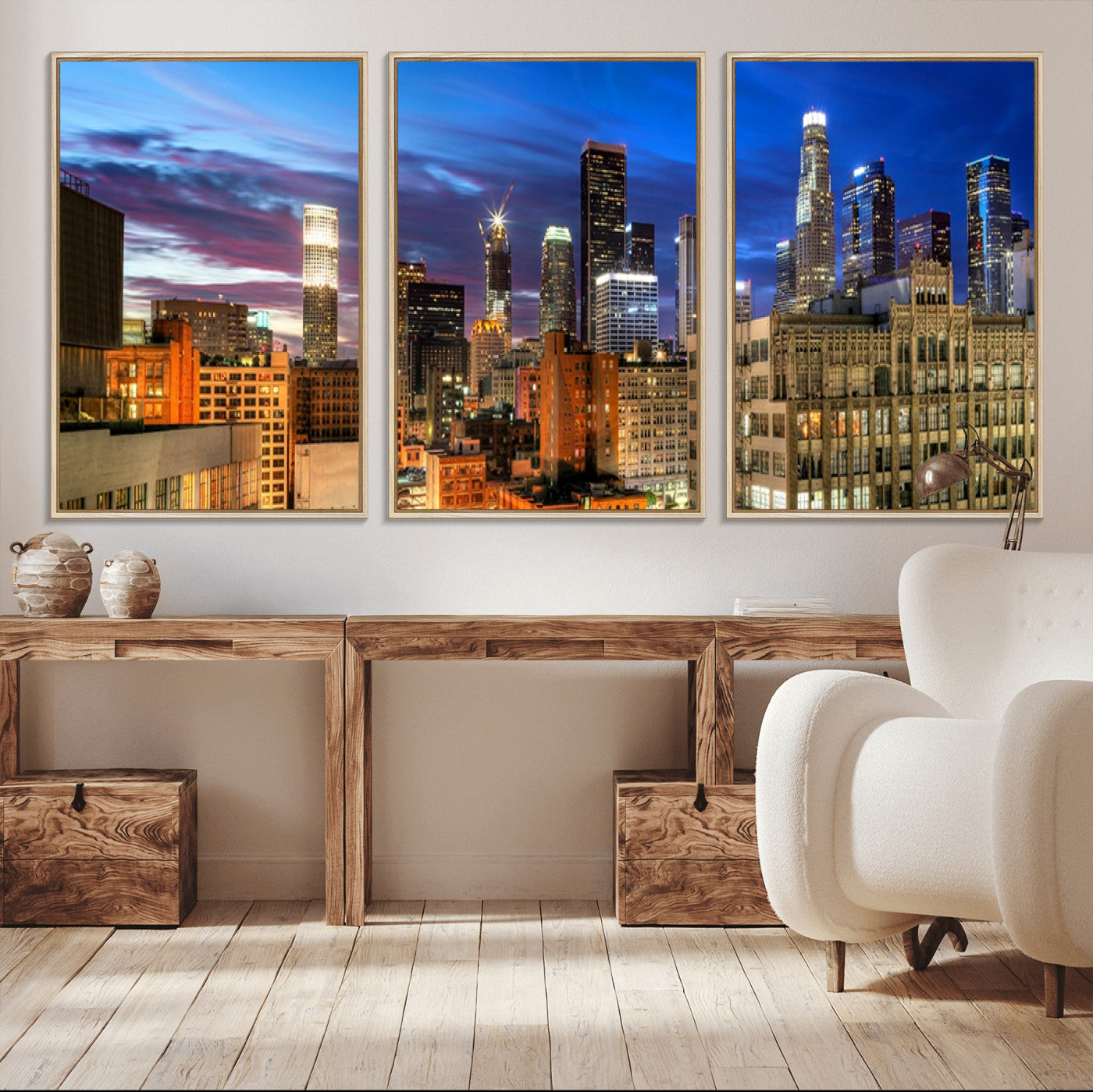39051-MGV-CV-36X24-Los Angeles Night Wall Art Canvas Print
