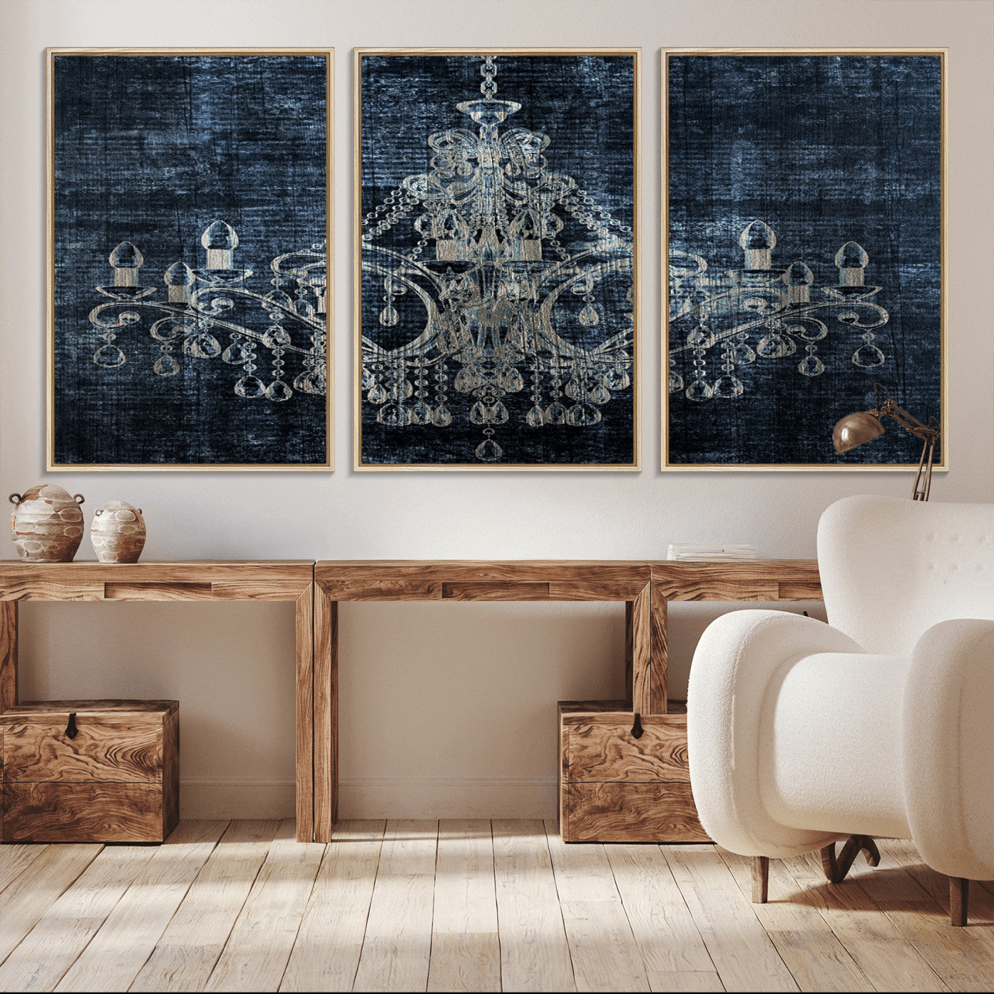 52092-MGV-CV-36X24-Dark Chandelier Wall Art Canvas Print