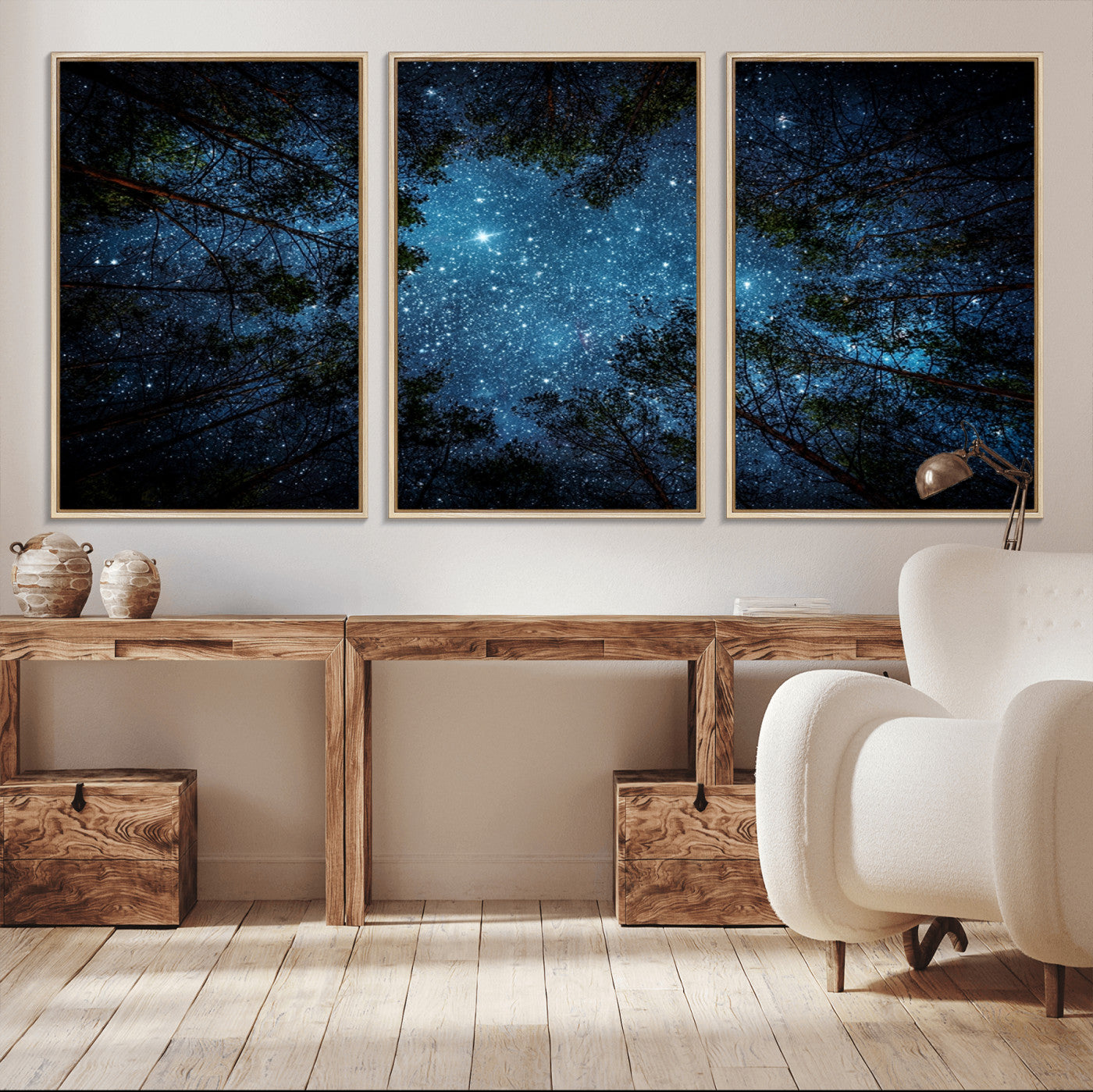 -Forest and Stars Wall Art Canvas Print