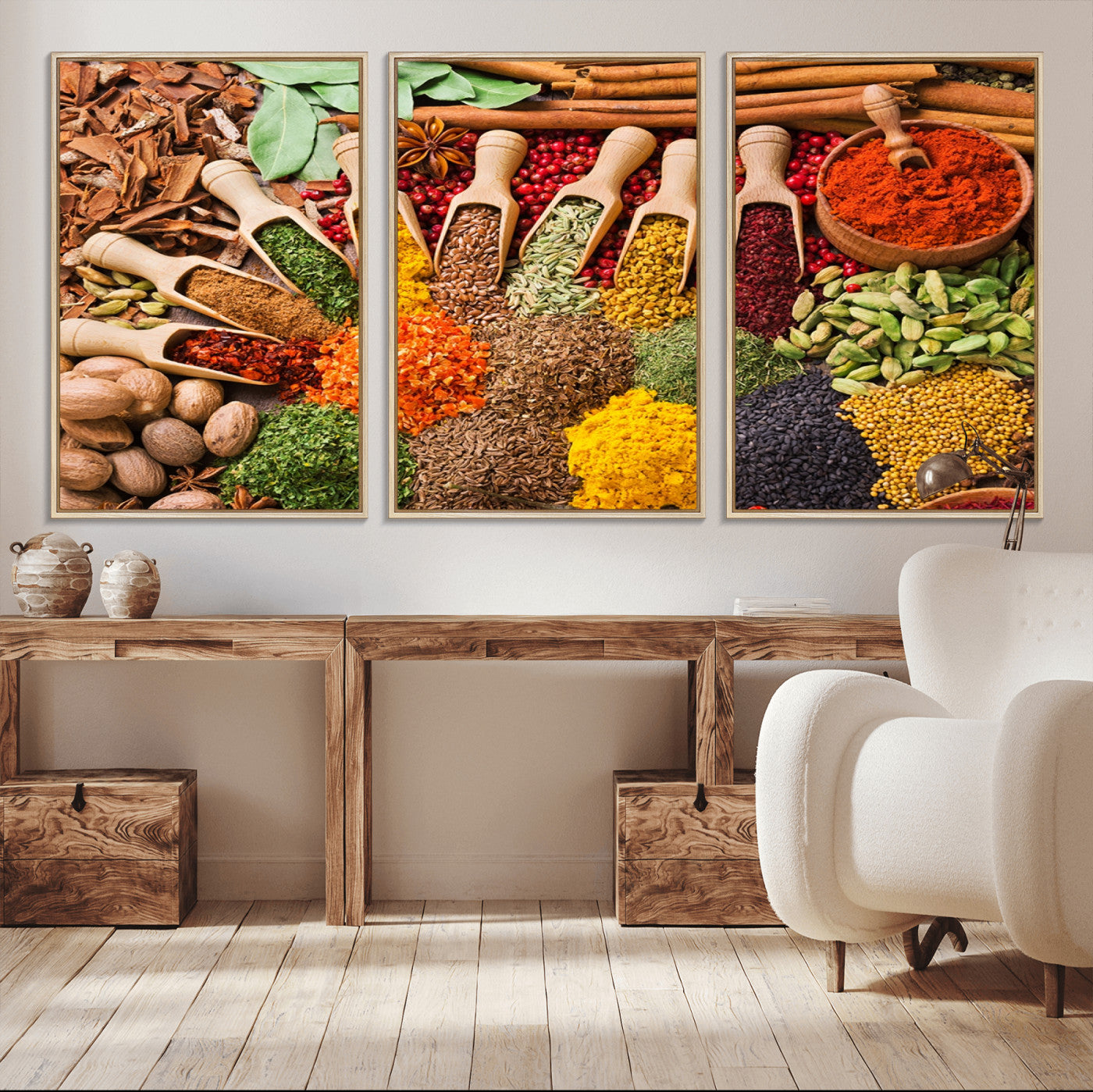 MGV-FC-60X30-3P - Spices Kitchen Wall Art Canvas Print