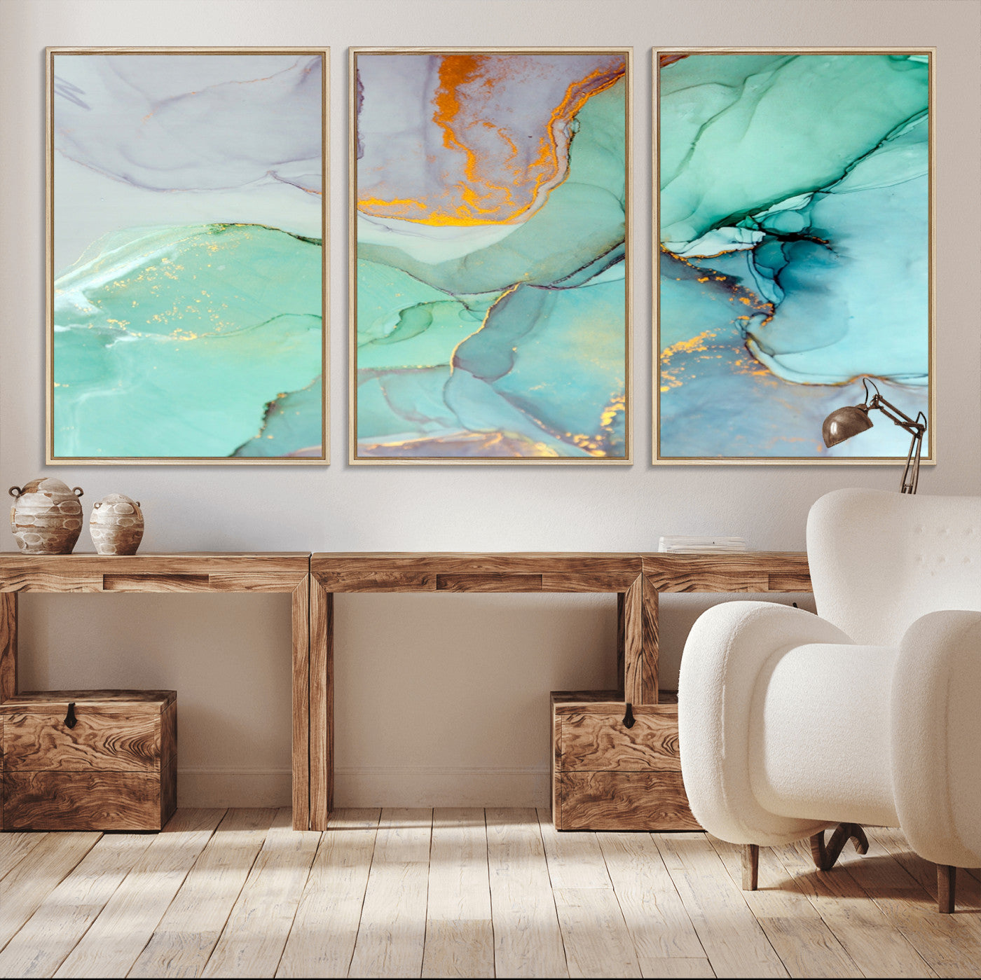 36934-MGV-CV-36X24-Colorful Marble Fluid Effect Canvas Wall Art Print